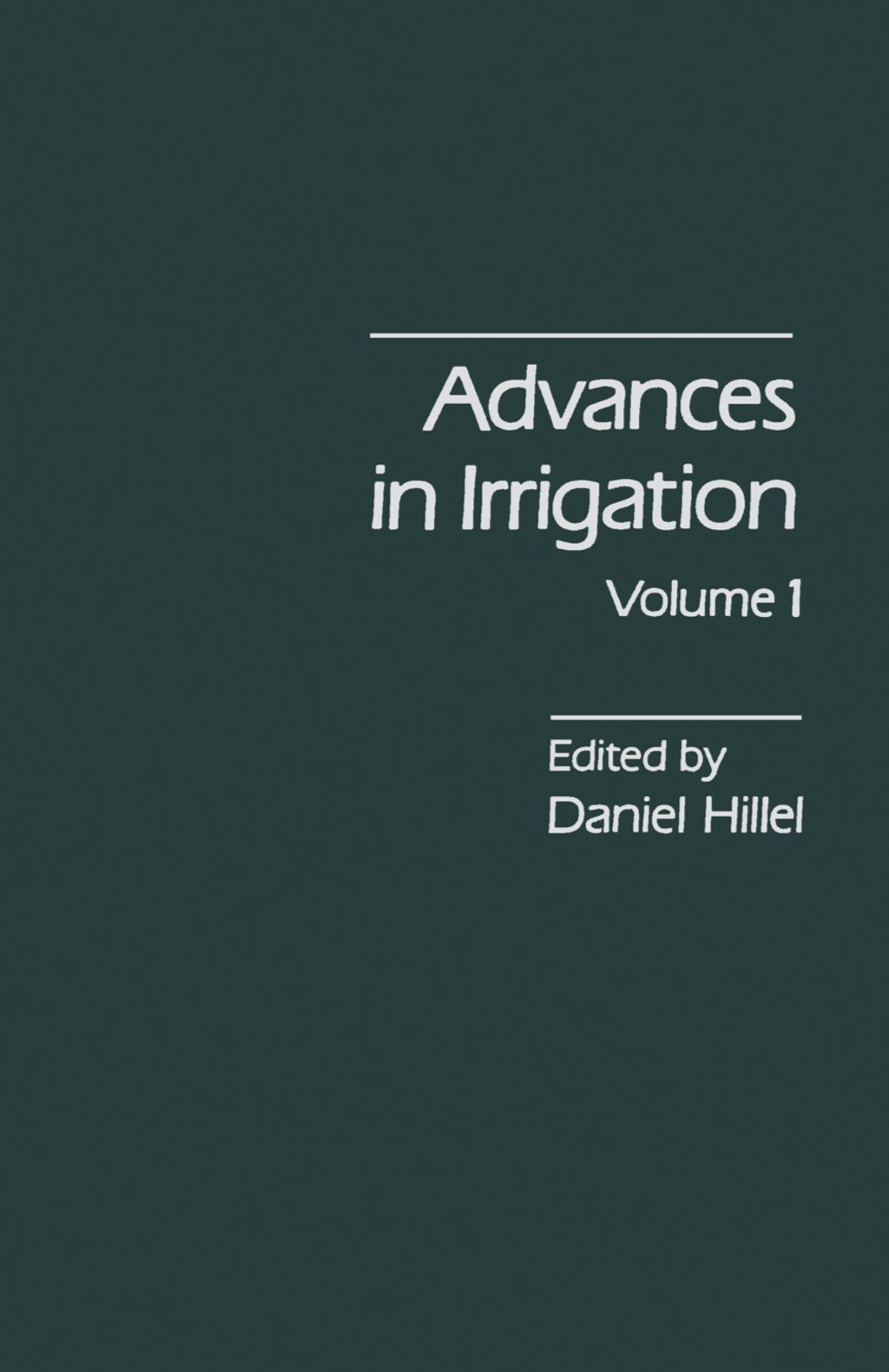 Advances in Irrigation Volume 1  â€“ PDF/EPUB Version Downloadable