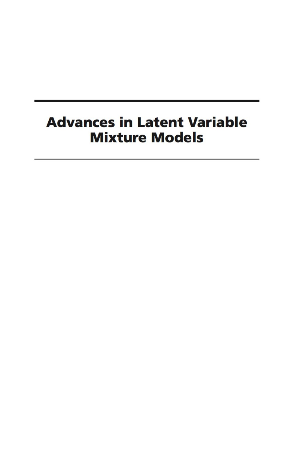 Advances in Latent Variable Mixture Models  â€“ PDF/EPUB Version Downloadable