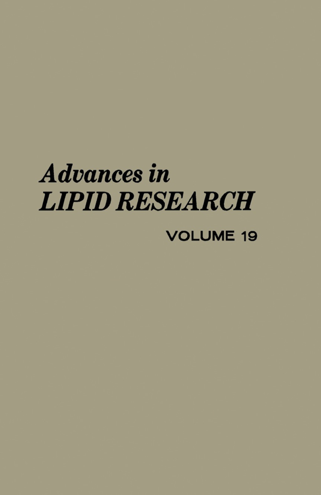 Advances in Lipid Research  â€“ PDF/EPUB Version Downloadable