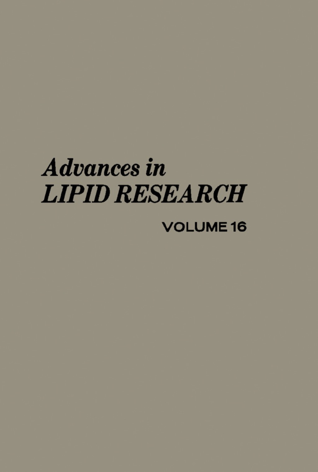 Advances in Lipid Research  â€“ PDF/EPUB Version Downloadable