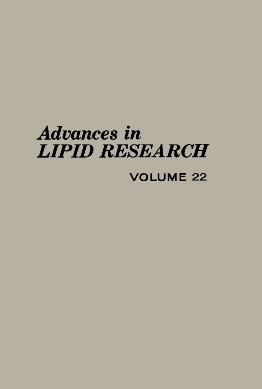 Advances in Lipid Research  â€“ PDF/EPUB Version Downloadable