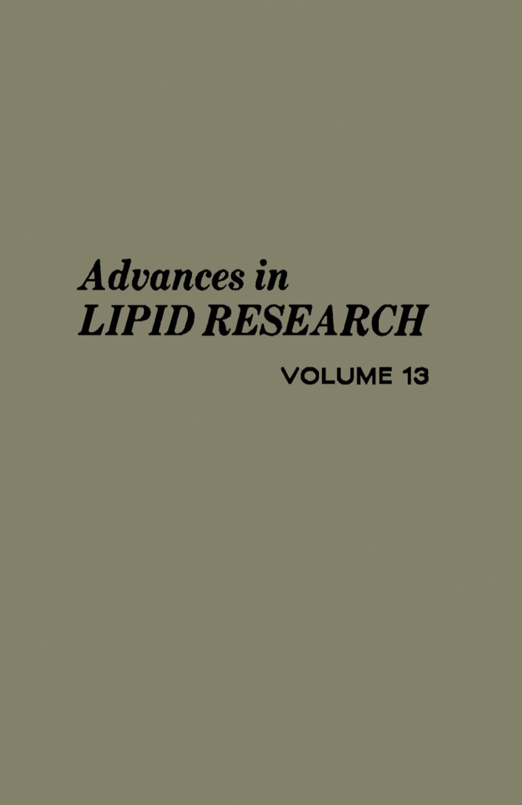 Advances in Lipid Research  â€“ PDF/EPUB Version Downloadable