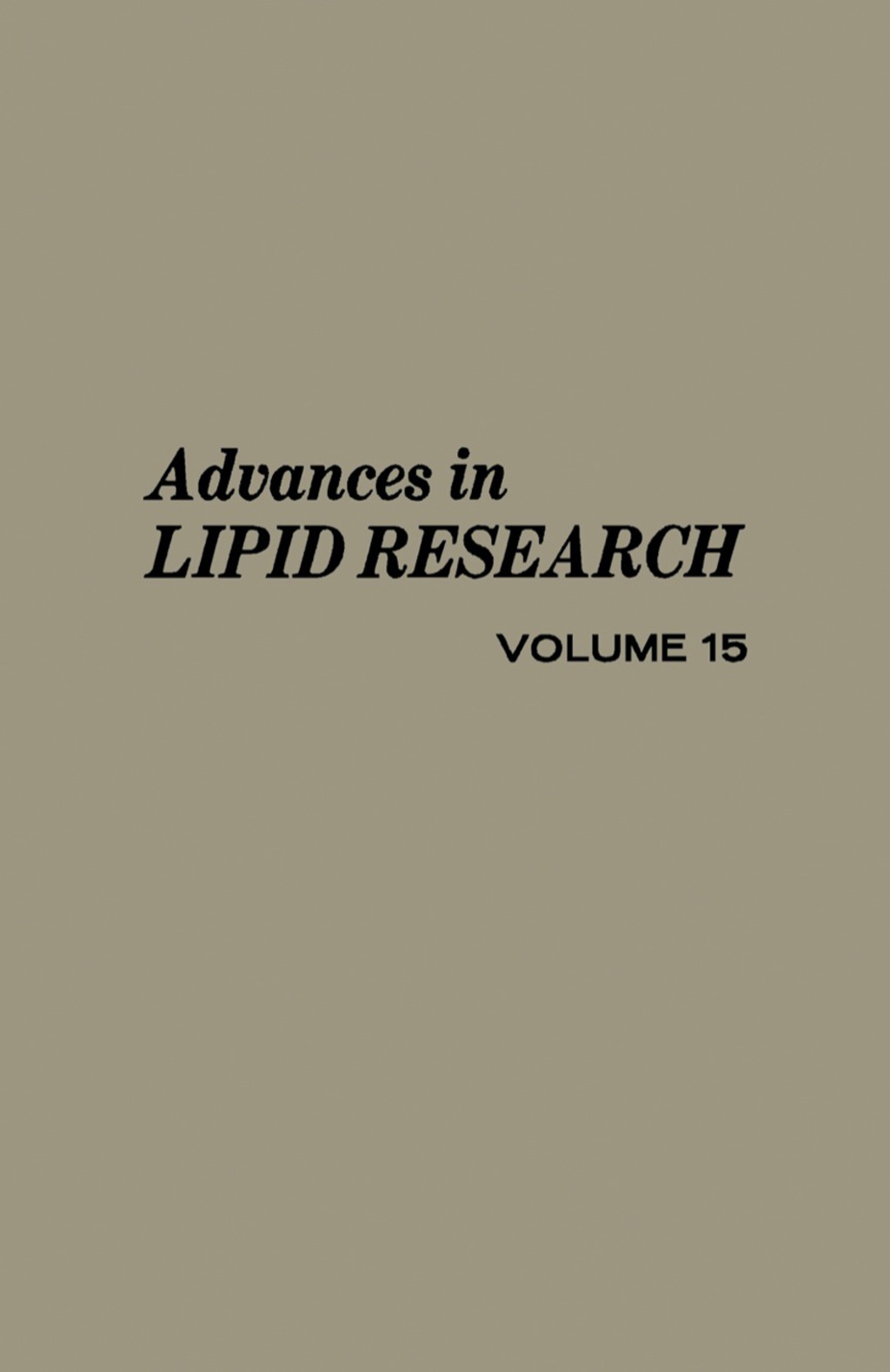 Advances in Lipid Research  â€“ PDF/EPUB Version Downloadable