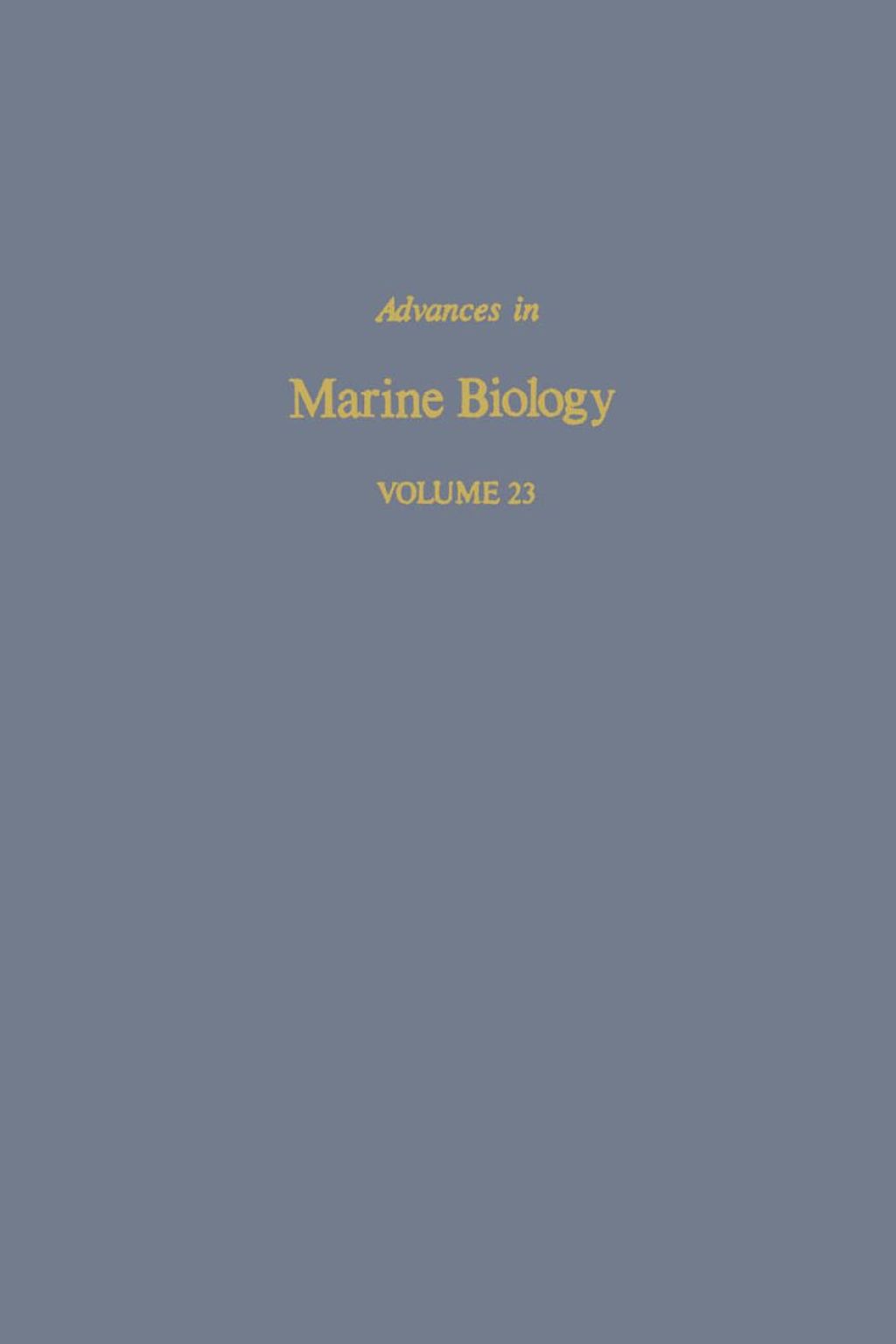 Advances in Marine Biology APL  â€“ PDF/EPUB Version Downloadable