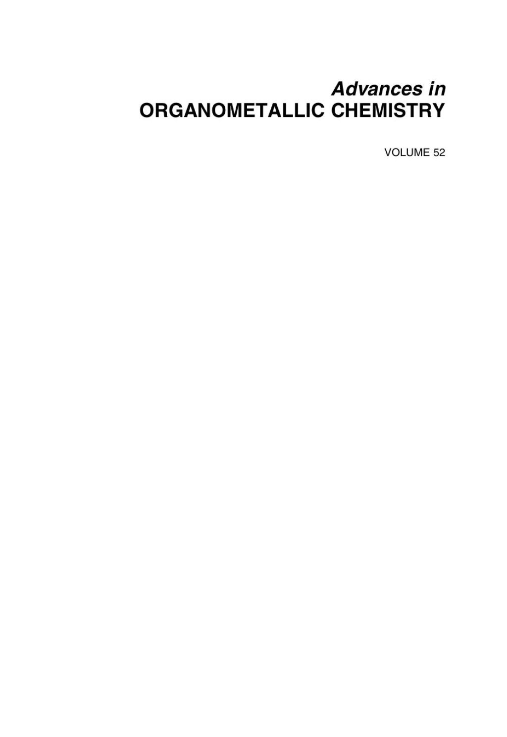 Advances in Organometallic Chemistry â€“ PDF/EPUB Version Downloadable