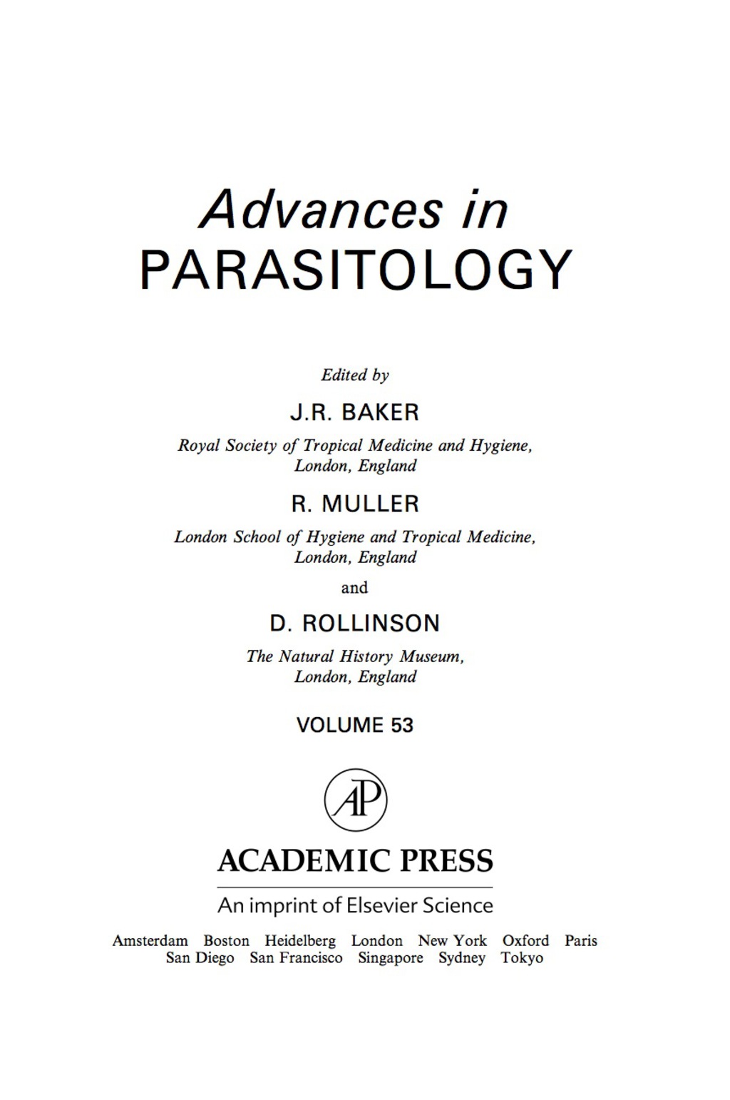 Advances in Parasitology â€“ PDF/EPUB Version Downloadable
