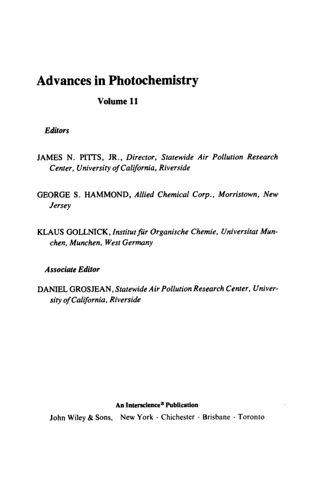 Advances in Photochemistry 1st Edition â€“ PDF/EPUB Version Downloadable