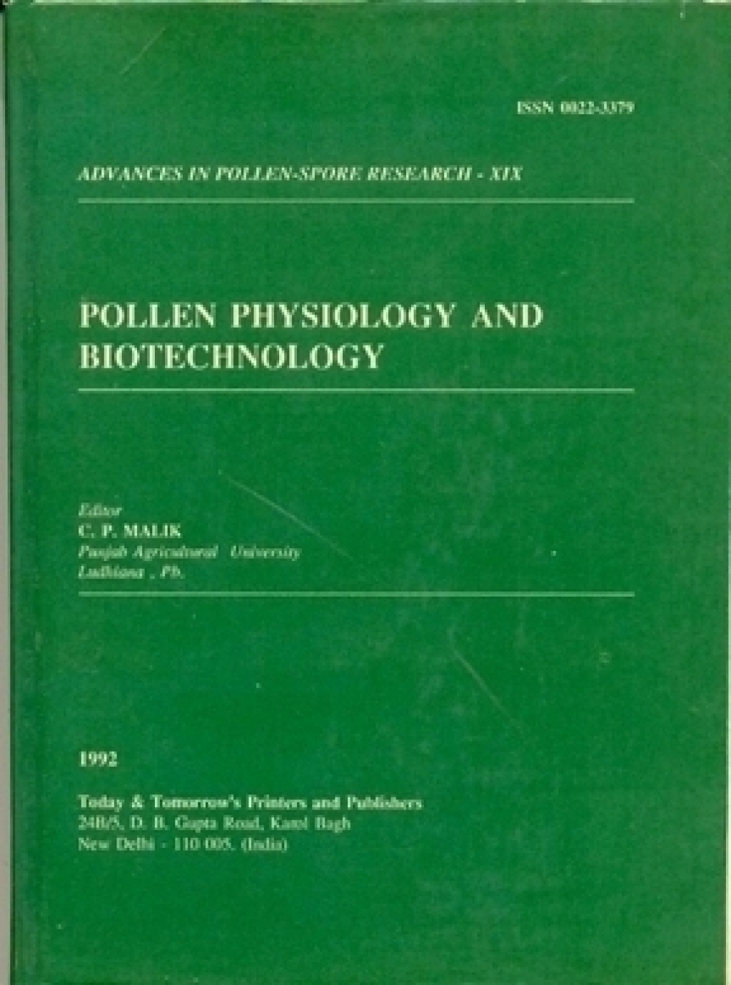 Advances in Pollen-Spore Research: Pollen Physiology and Biotechnology â€“ PDF/EPUB Version Downloadable