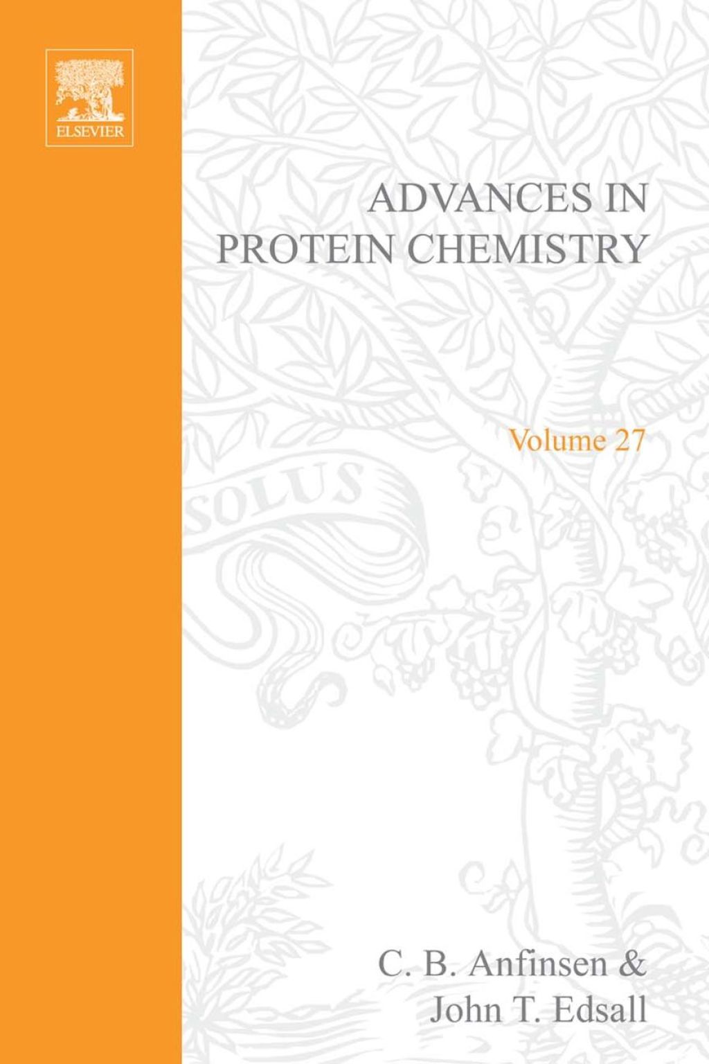 ADVANCES IN PROTEIN CHEMISTRY VOL 27  â€“ PDF/EPUB Version Downloadable