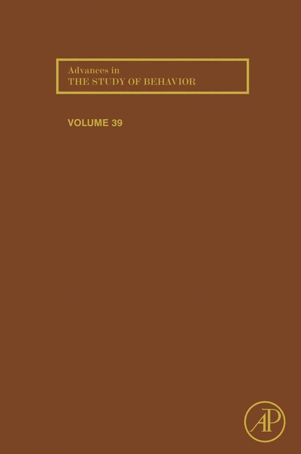 Advances in the Study of Behavior â€“ PDF/EPUB Version Downloadable