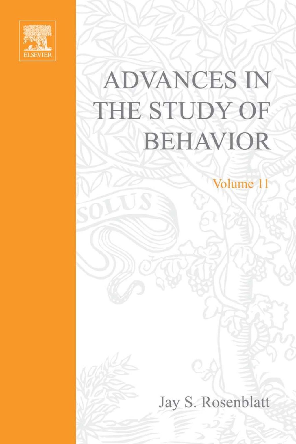 ADVANCES IN THE STUDY OF BEHAVIOR V 11  â€“ PDF/EPUB Version Downloadable