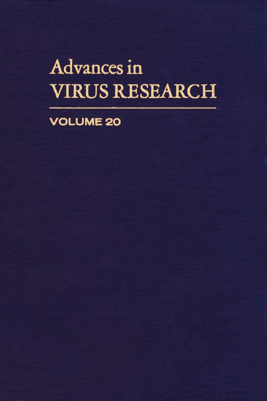 ADVANCES IN VIRUS RESEARCH VOL 20  â€“ PDF/EPUB Version Downloadable