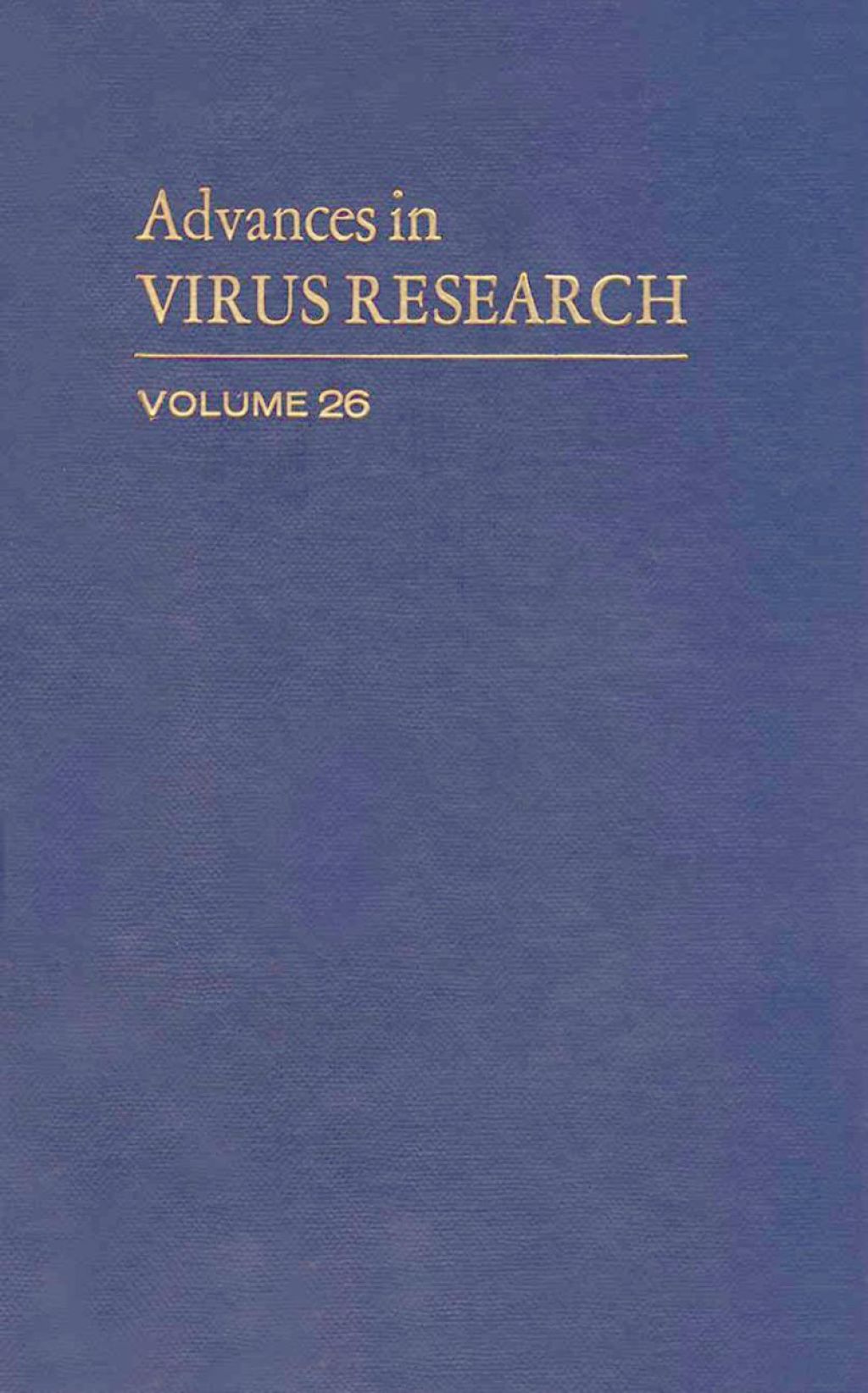ADVANCES IN VIRUS RESEARCH VOL 26  â€“ PDF/EPUB Version Downloadable