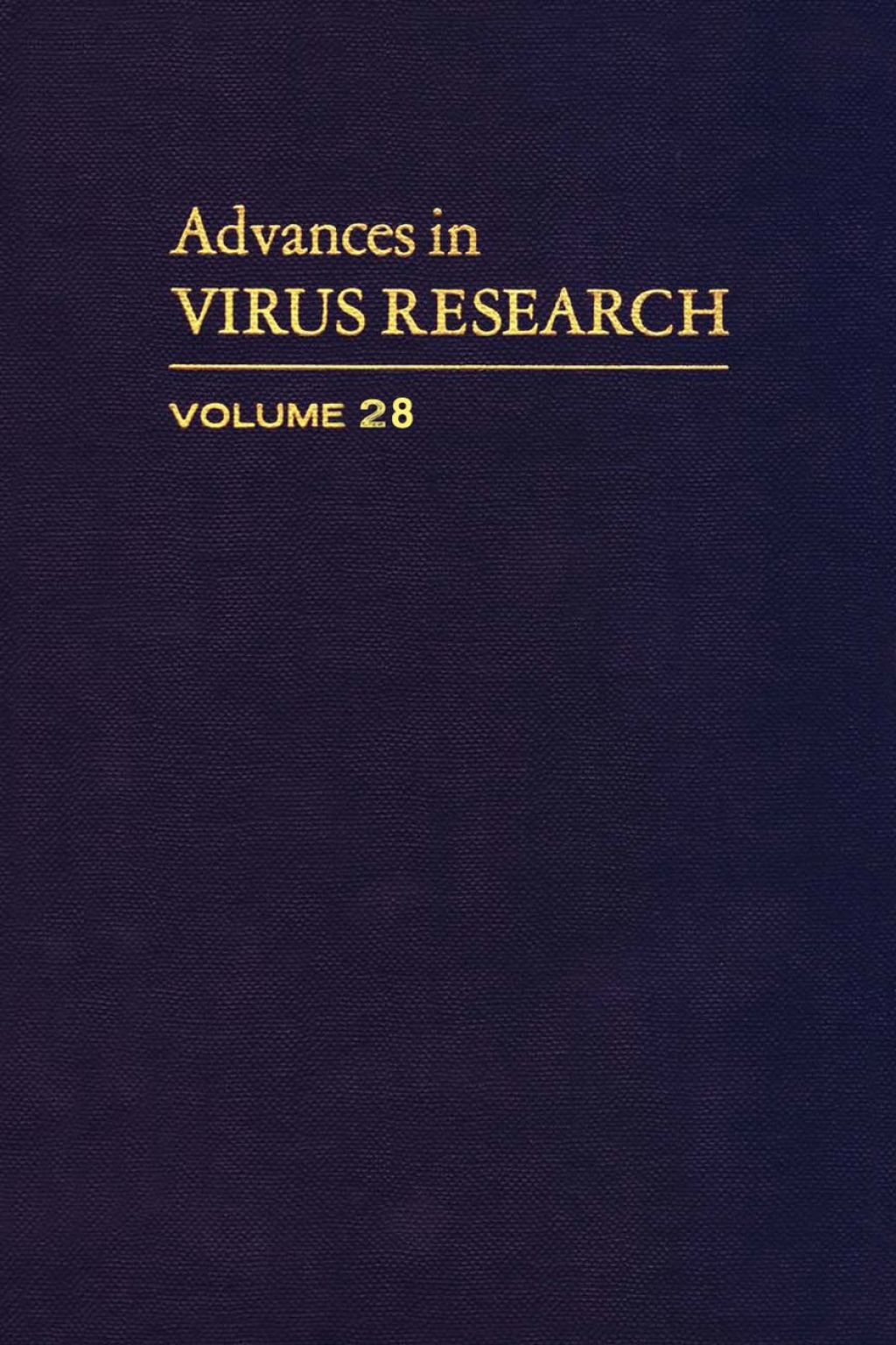 ADVANCES IN VIRUS RESEARCH VOL 28  â€“ PDF/EPUB Version Downloadable