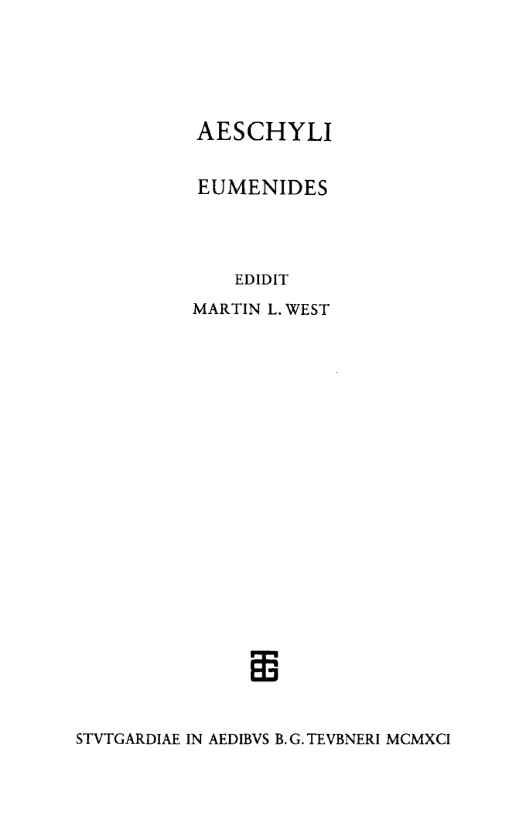 Aeschyli Eumenides 2nd Edition â€“ PDF/EPUB Version Downloadable