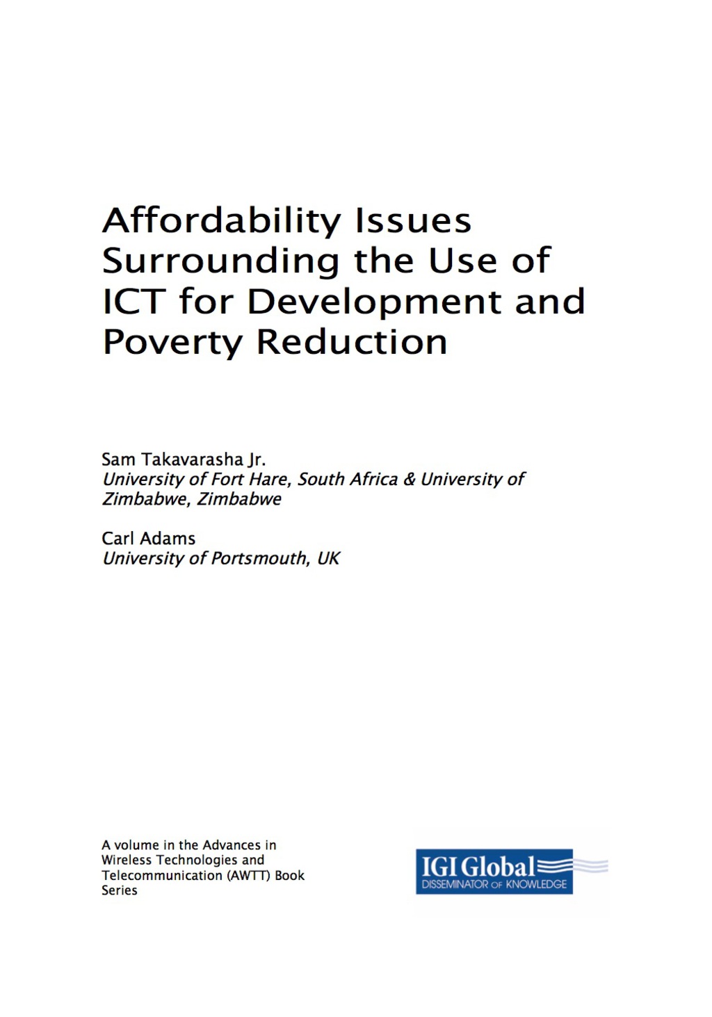 Affordability Issues Surrounding the Use of ICT for Development and Poverty Reduction â€“ PDF/EPUB Version Downloadable