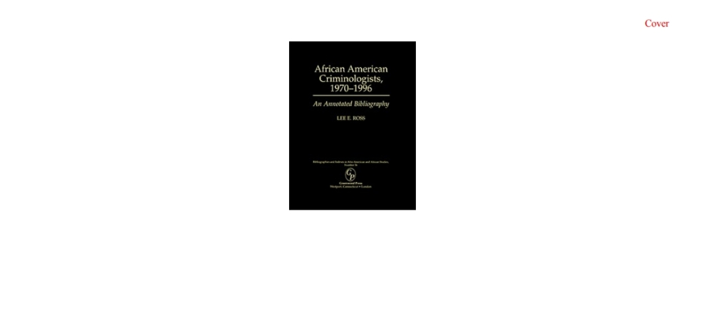 African American Criminologists, 1970-1996 An Annotated Bibliography 1st Edition â€“ PDF/EPUB Version Downloadable