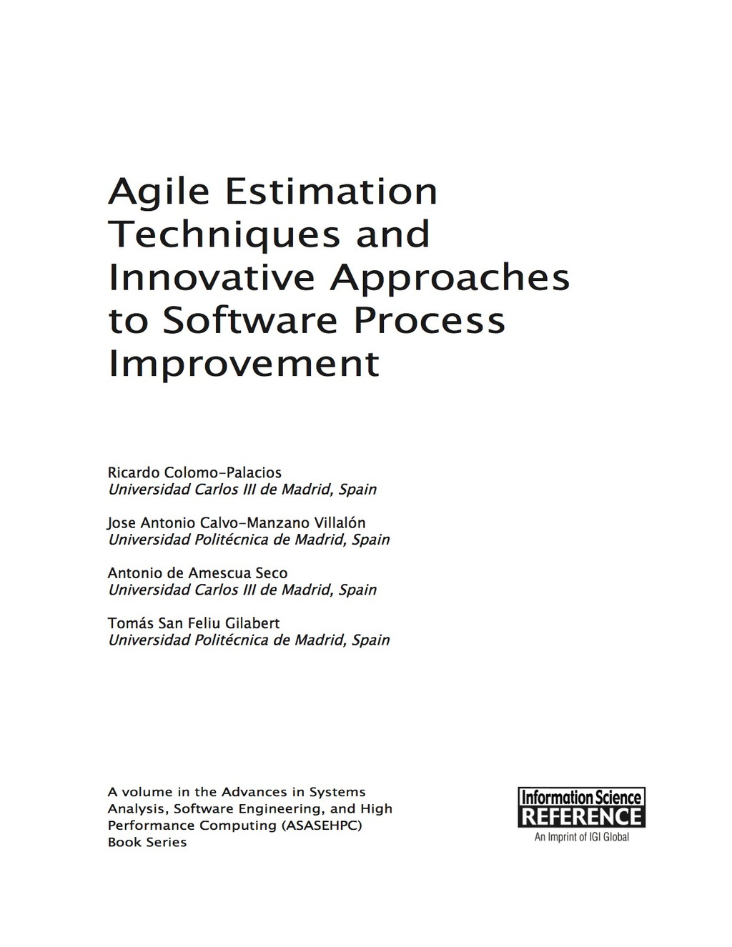 Agile Estimation Techniques and Innovative Approaches to Software Process Improvement â€“ PDF/EPUB Version Downloadable