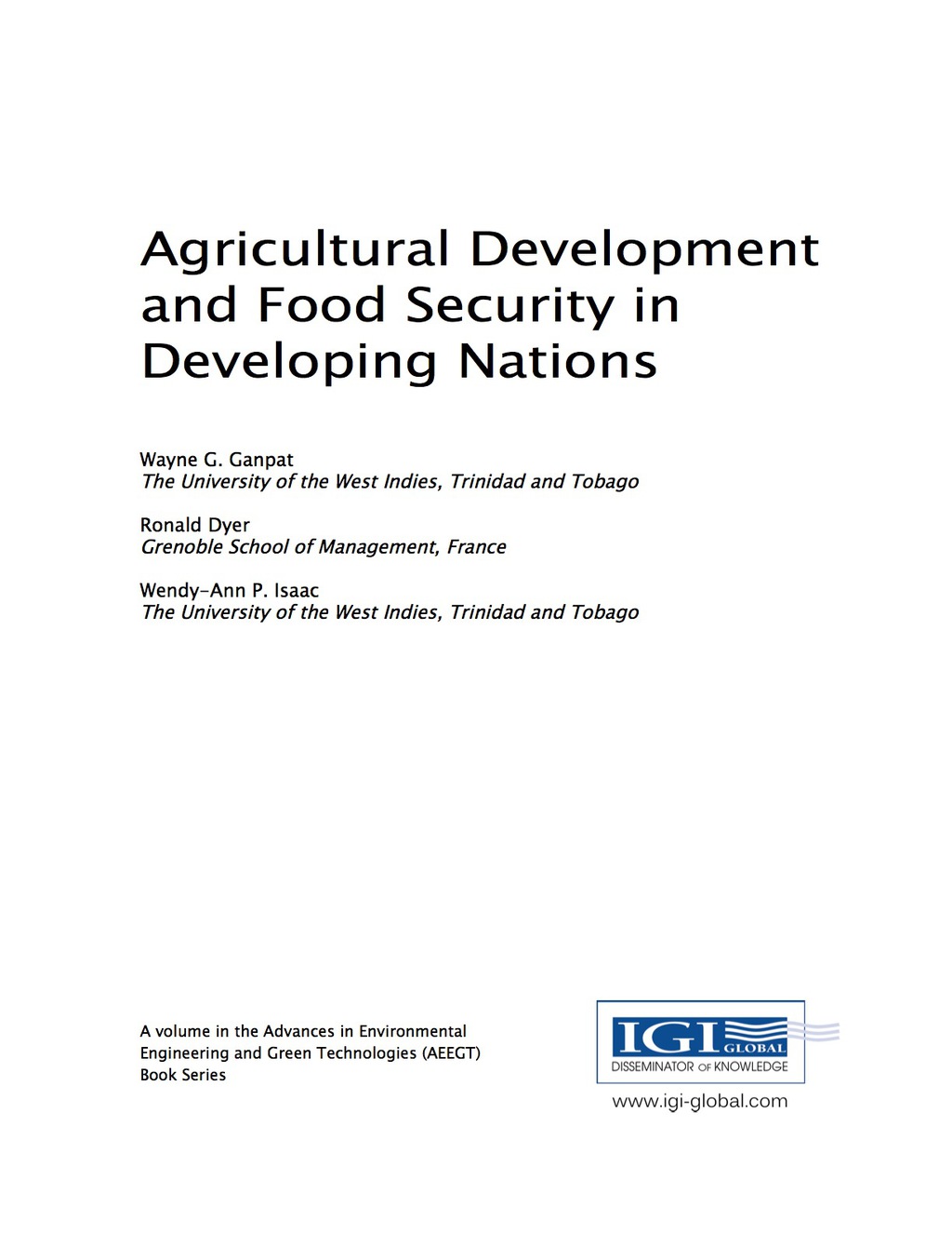Agricultural Development and Food Security in Developing Nations â€“ PDF/EPUB Version Downloadable