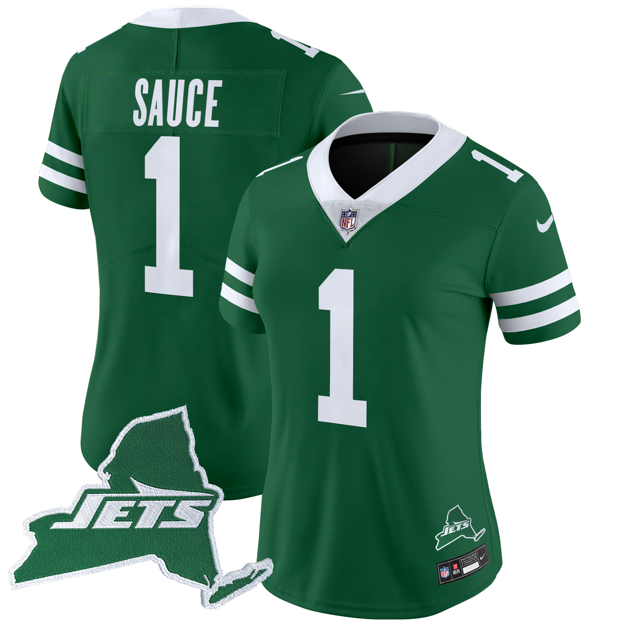 Ahmad Sauce Women's New York Jets Home Patch Vapor Legacy Limited Green Jersey - All Stitched