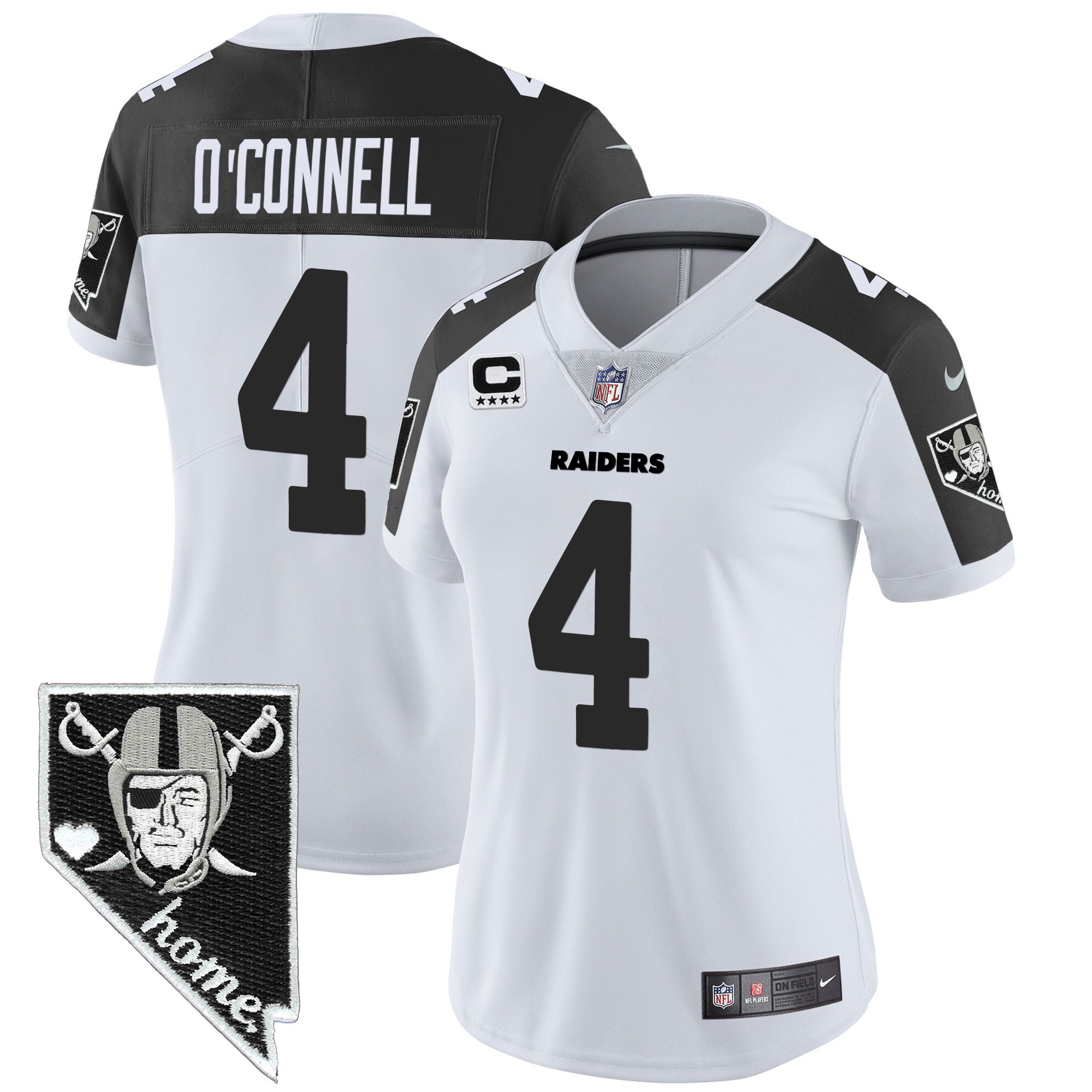 Aidan O'Connell Women's Las Vegas Raiders Nevada Home Patch Vapor Inverted Jersey - All Stitched