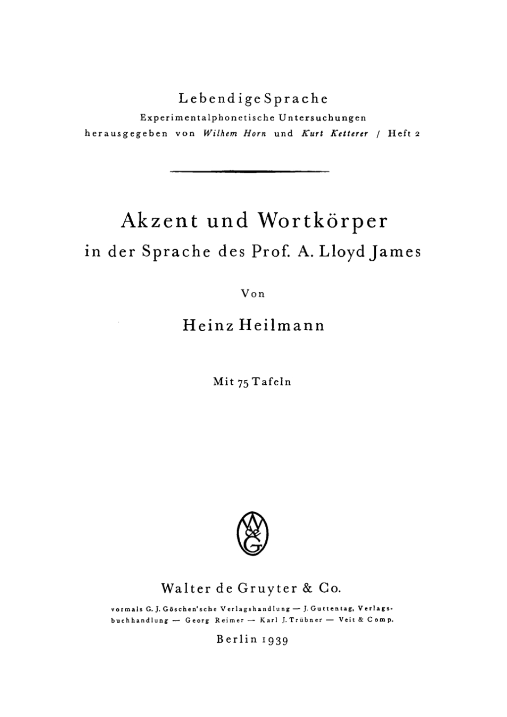 Akzent und WortkÃ¶rper in der Sprache des Prof. A. Lloyd James 1st Edition â€“ PDF/EPUB Version Downloadable