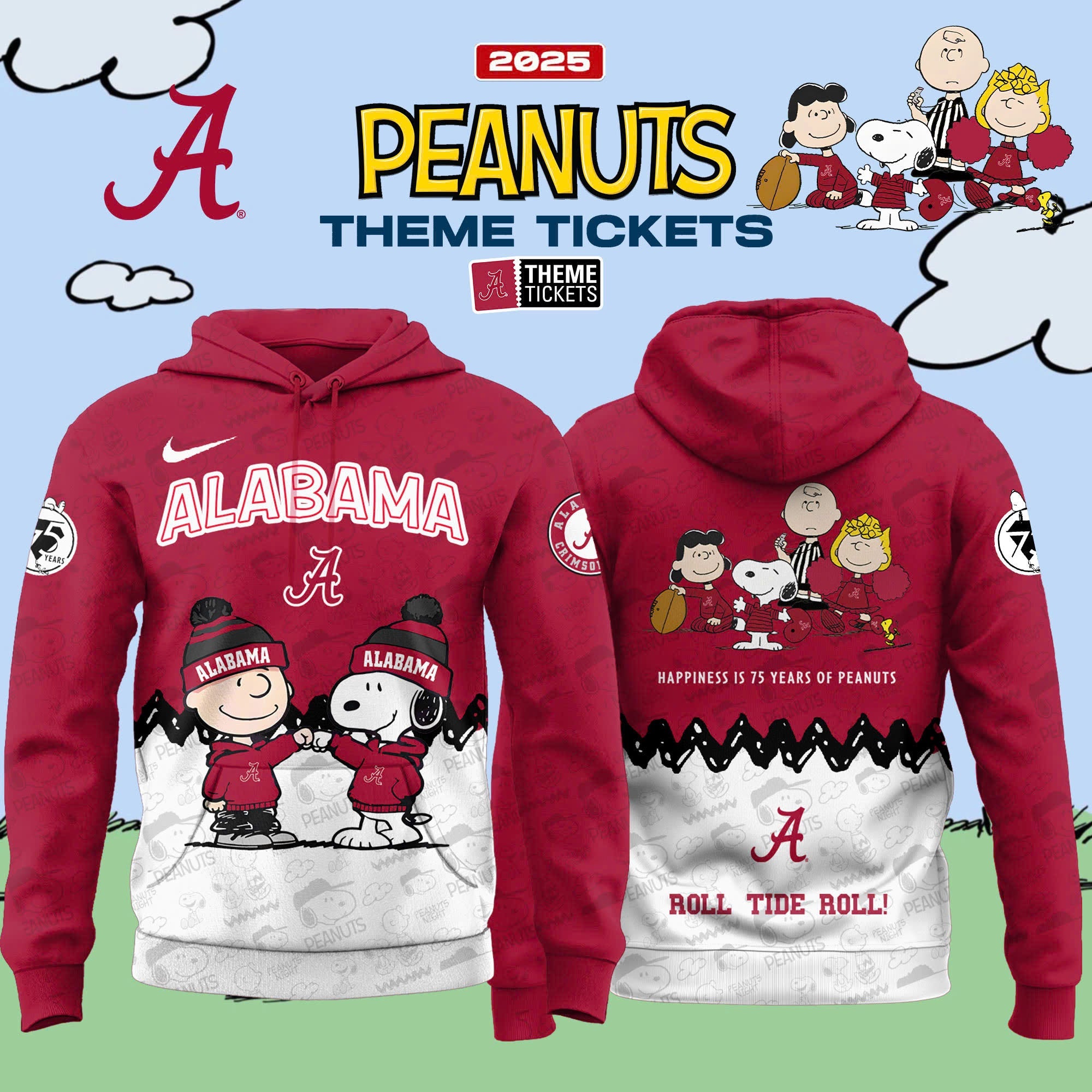 Alabama Crimson Tide x Peanuts Limited Editions 2025 Hoodie