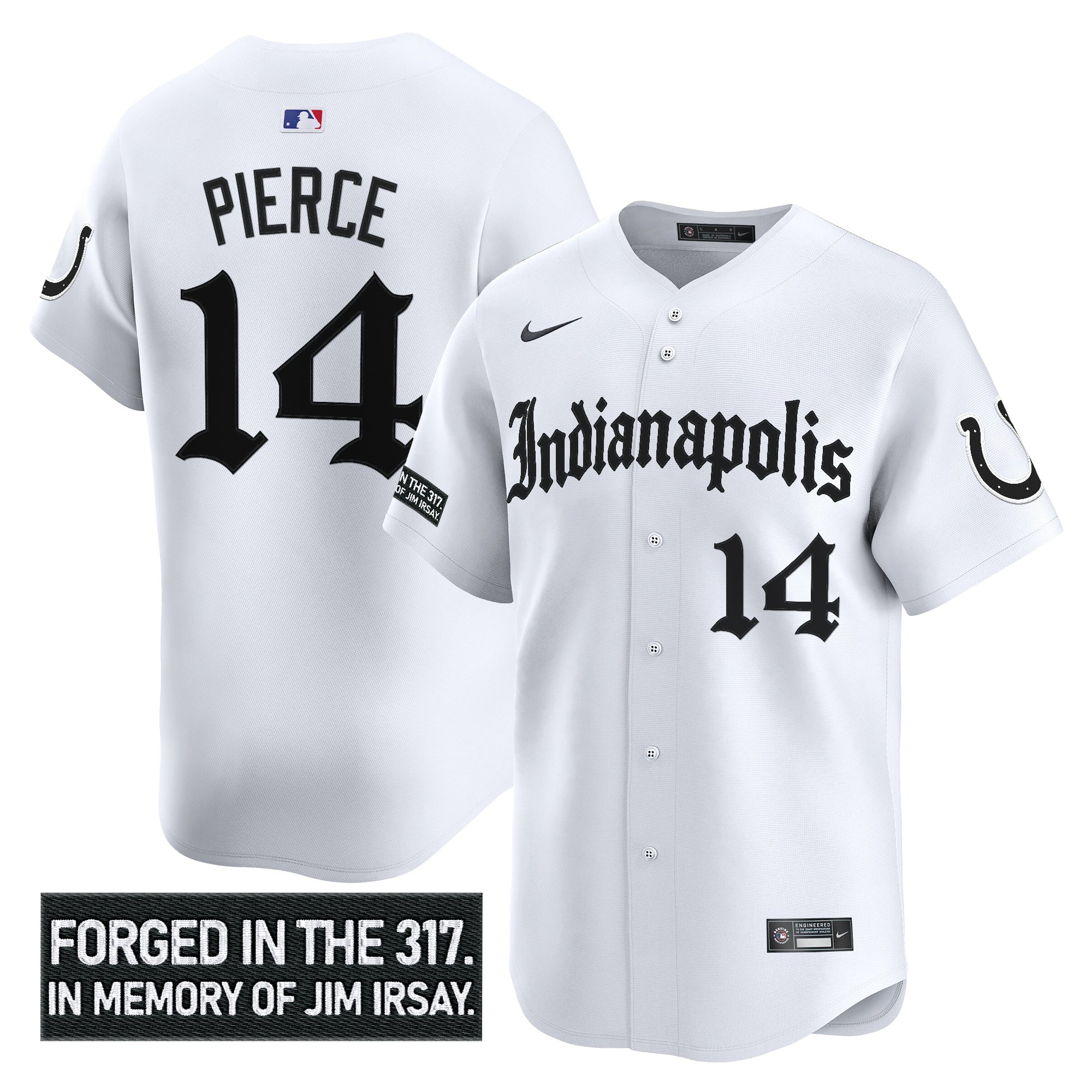 Alec Pierce Men's Indianapolis Colts 'Jim Irsay Tribute' Vapor Baseball White Jersey - All Stitched