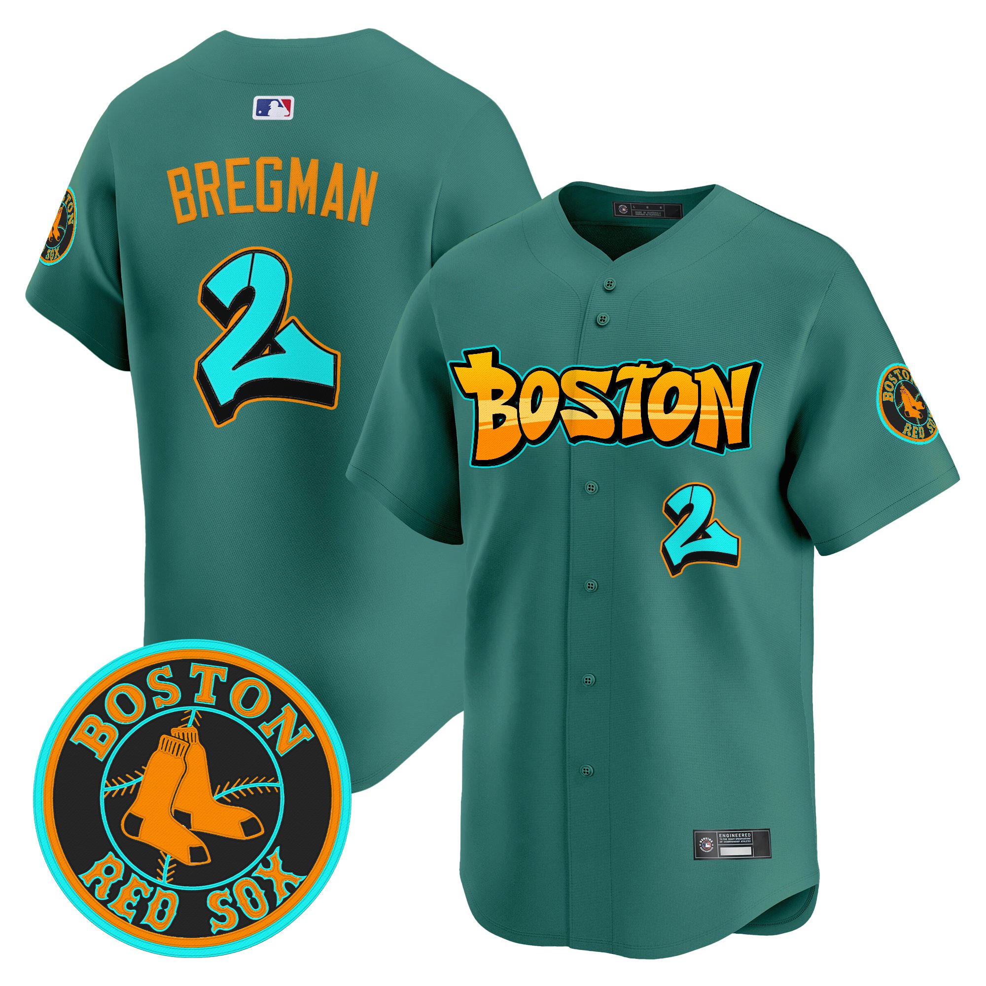 Alex Bregman Men's Boston Red Sox 'Graffiti Streetstyle Edition' Vapor Premier Limited Green Monster Jersey - All Stitched