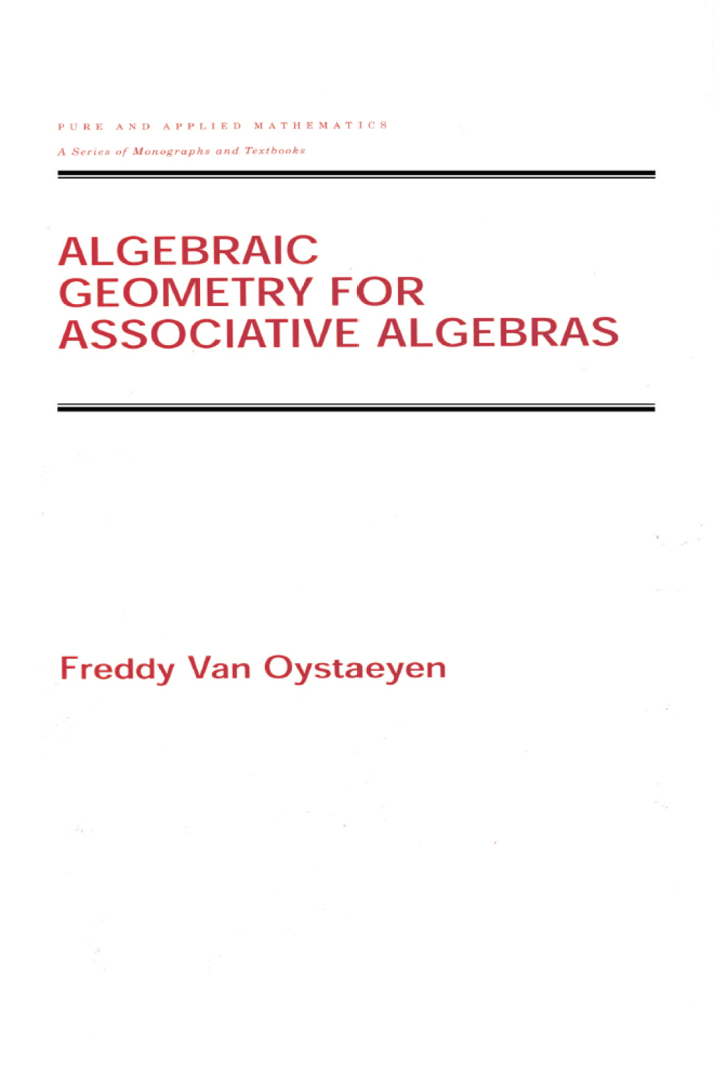 Algebraic Geometry for Associative Algebras 1st Edition â€“ PDF/EPUB Version Downloadable