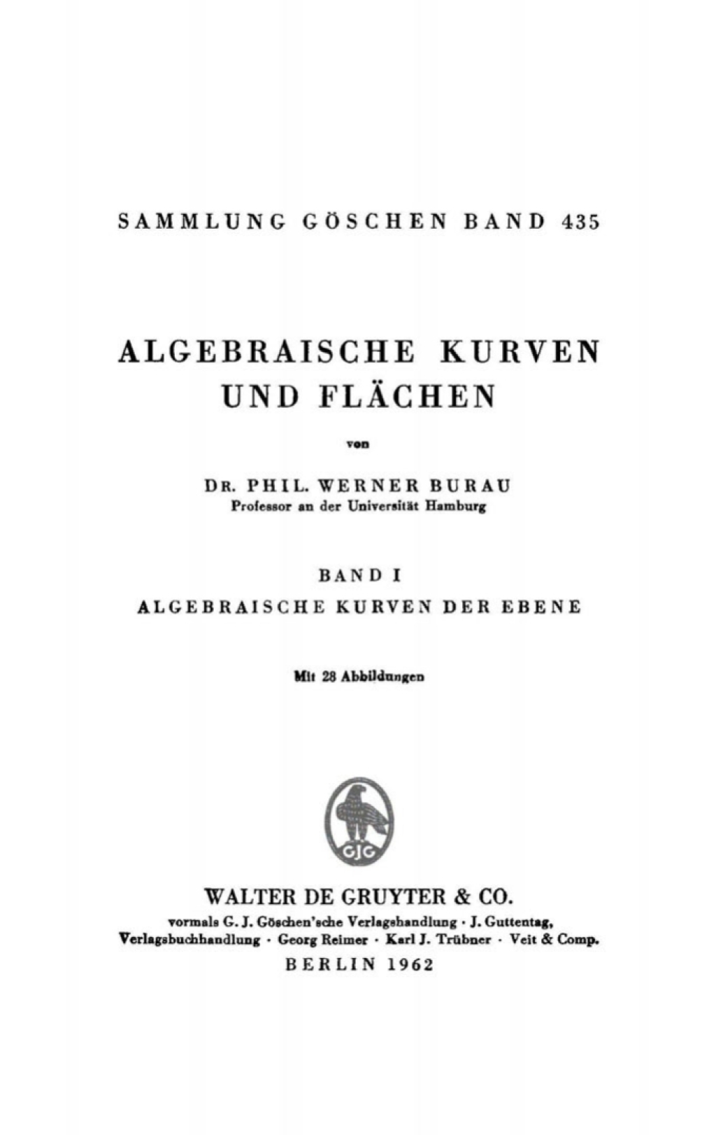 Algebraische Kurven der Ebene 1st Edition â€“ PDF/EPUB Version Downloadable