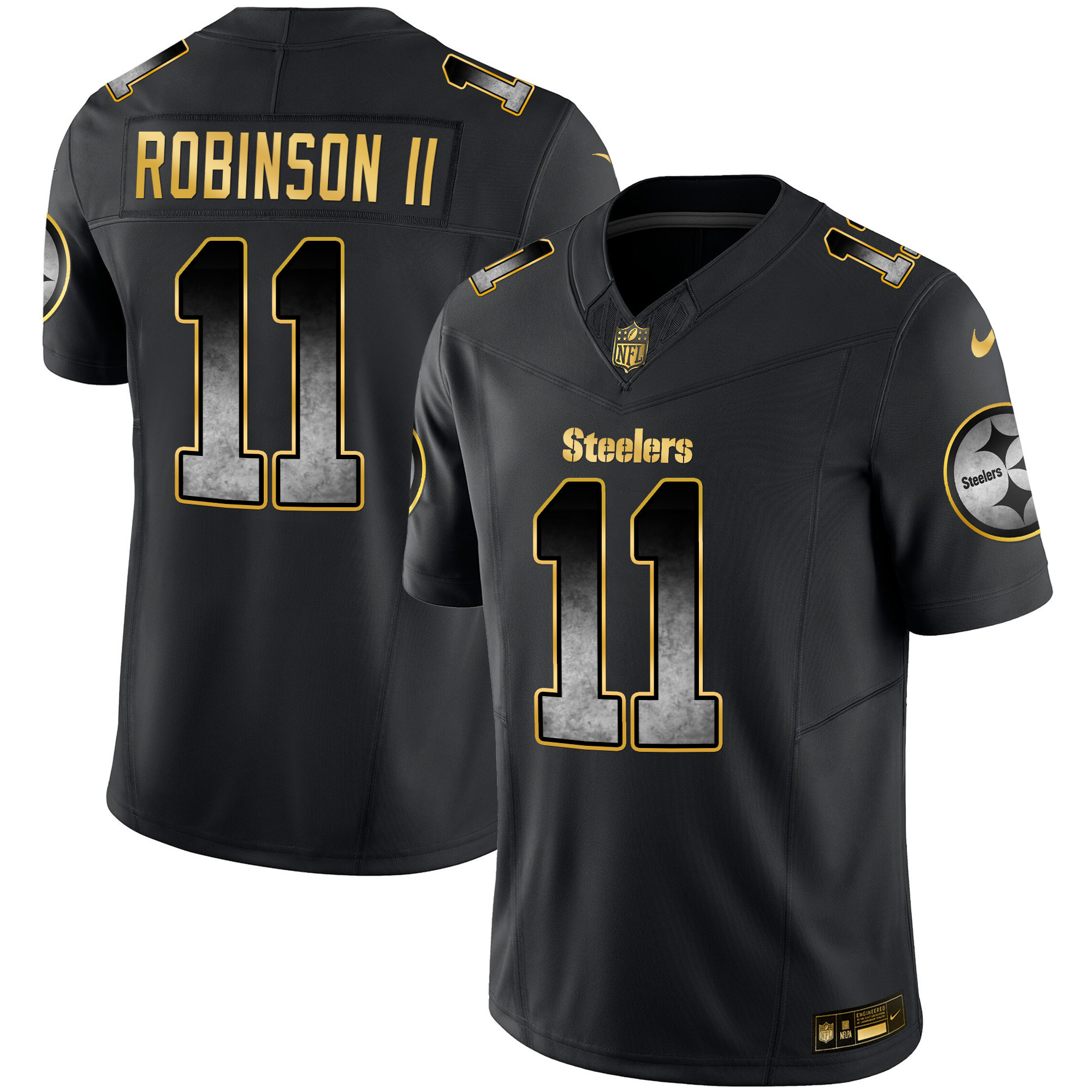Allen Robinson II Men's Pittsburgh Steelers Arch Smoke Vapor Black Jersey - All Stitched