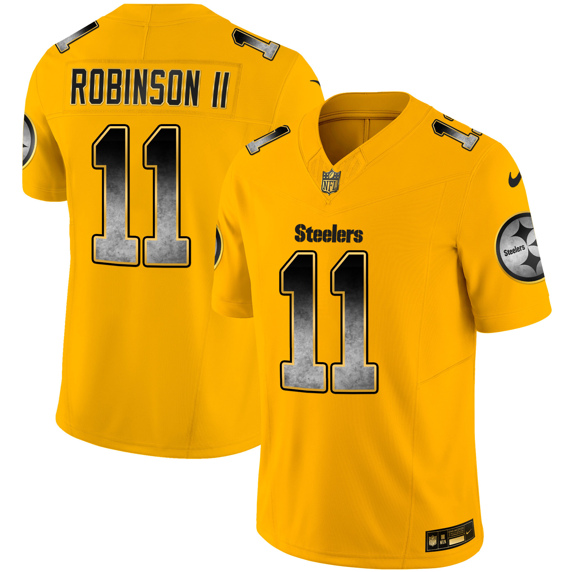 Allen Robinson II Men's Pittsburgh Steelers Arch Smoke Vapor Gold Jersey - All Stitched