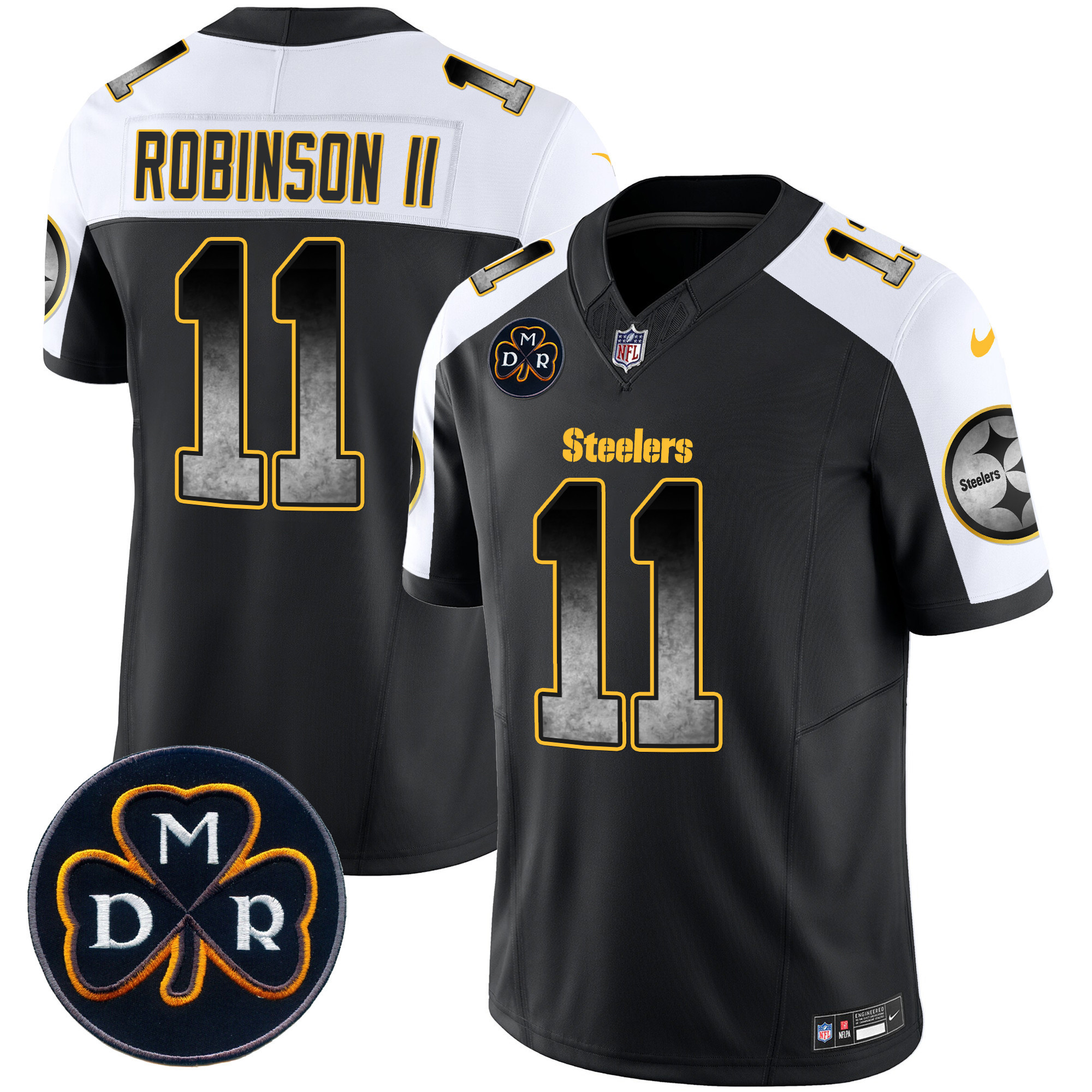 Allen Robinson II Men's Pittsburgh Steelers DMR Patch Arch Smoke Vapor Limited Alternate Jersey - All Stitched