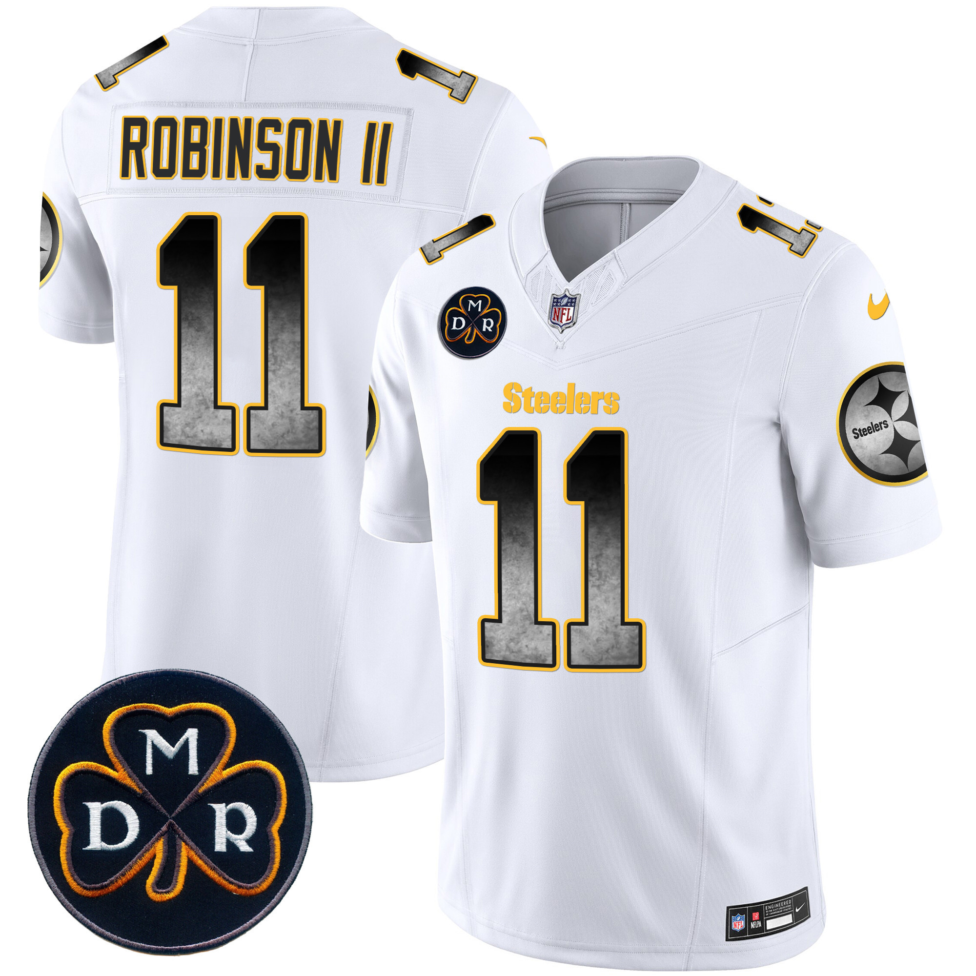 Allen Robinson II Men's Pittsburgh Steelers DMR Patch Arch Smoke Vapor Limited White Jersey - All Stitched
