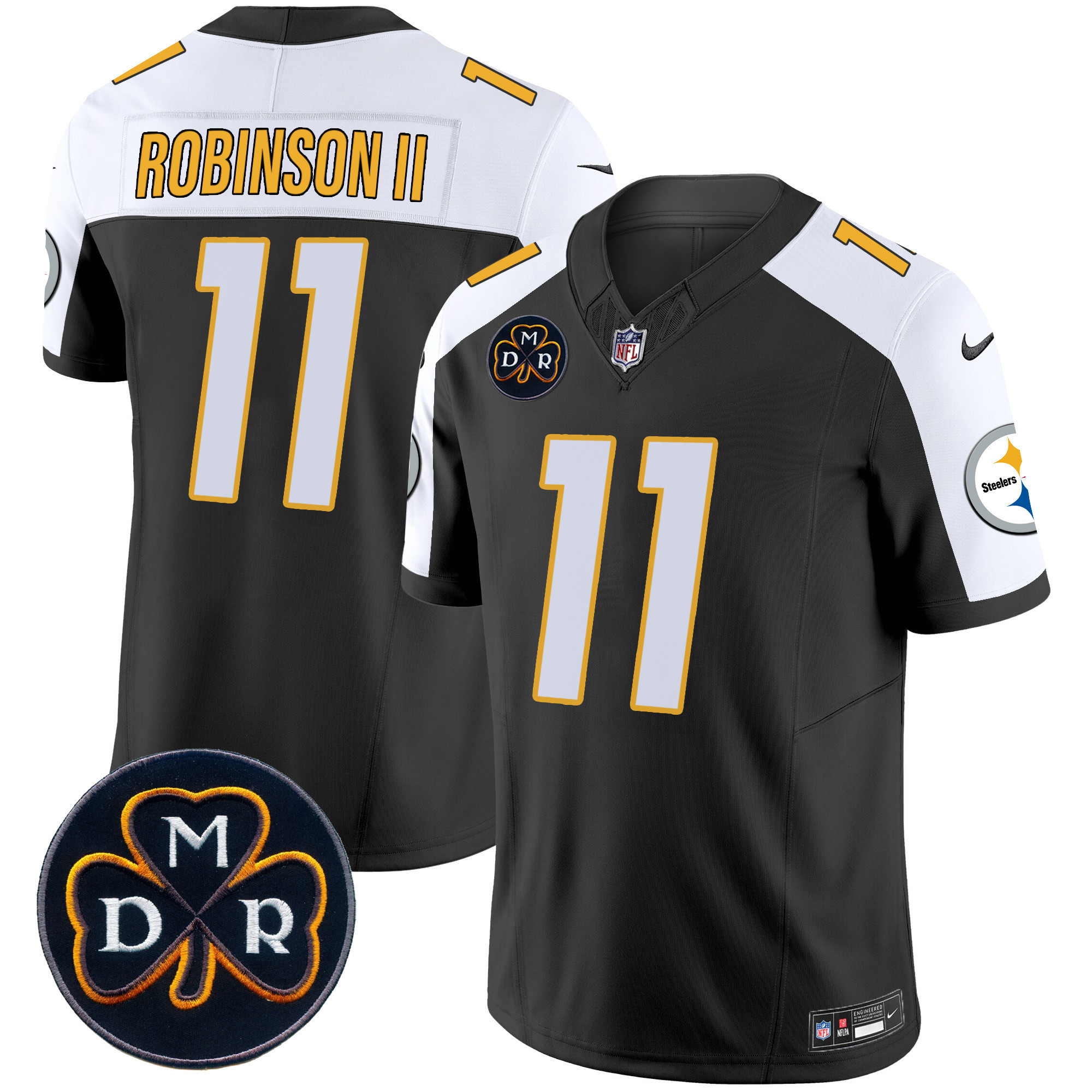 Allen Robinson II Men's Pittsburgh Steelers DMR Patch Vapor Limited Black Alternate Jersey - All Stitched