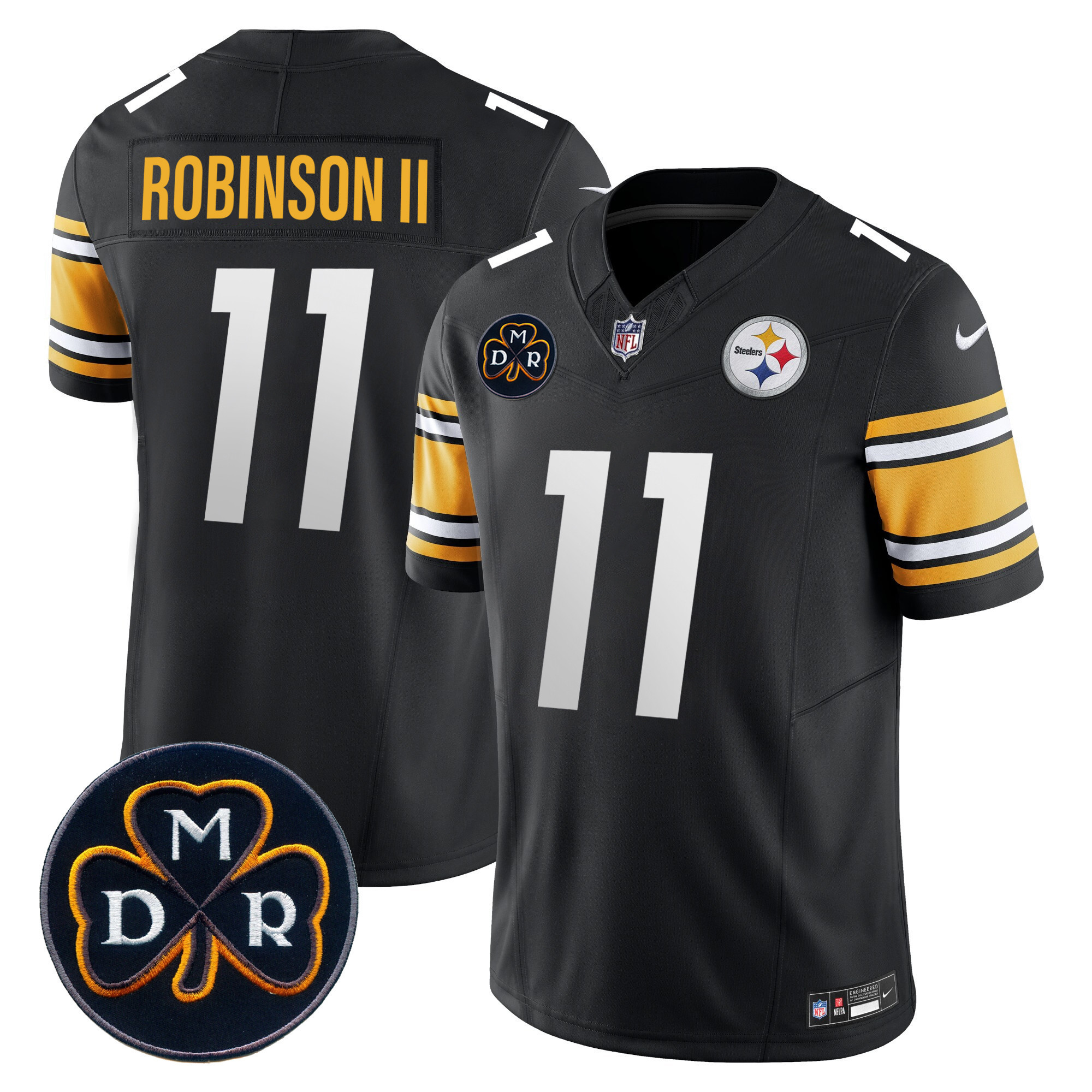 Allen Robinson II Men's Pittsburgh Steelers DMR Patch Vapor Limited Black Jersey - All Stitched