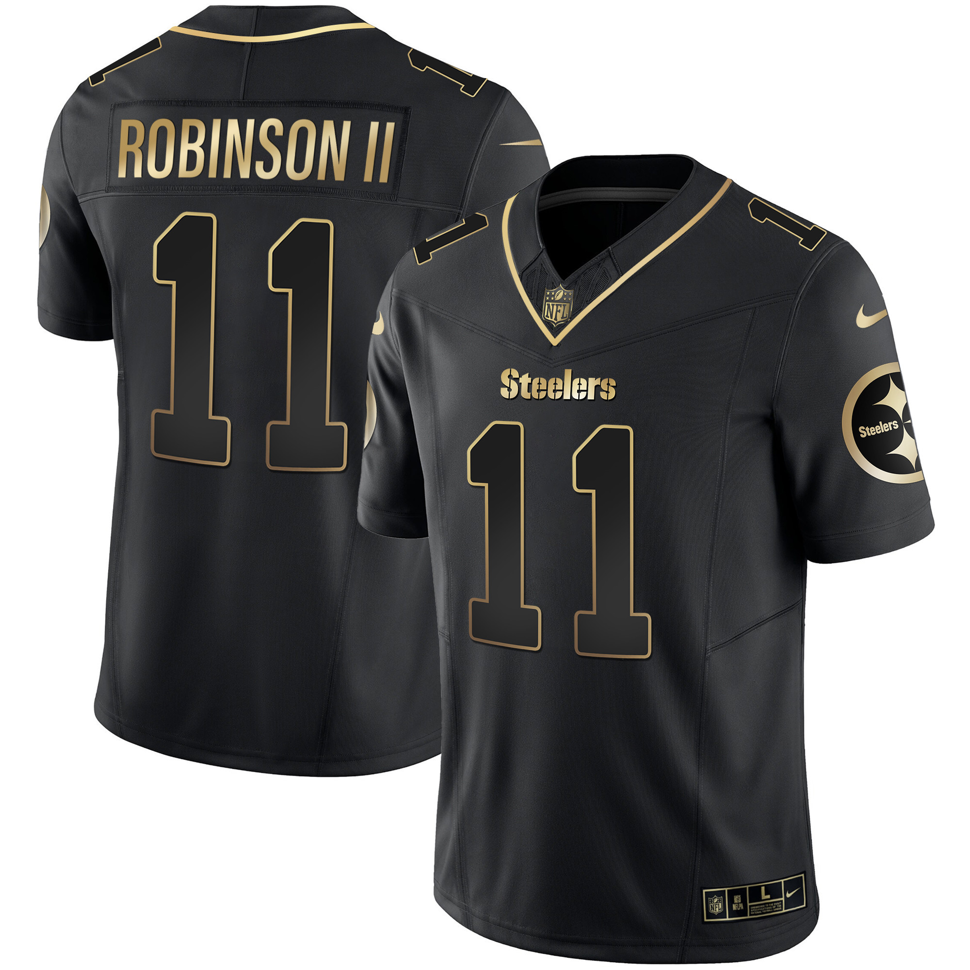 Allen Robinson II Men's Pittsburgh Steelers Gold Vapor Black Gold Jersey - All Stitched