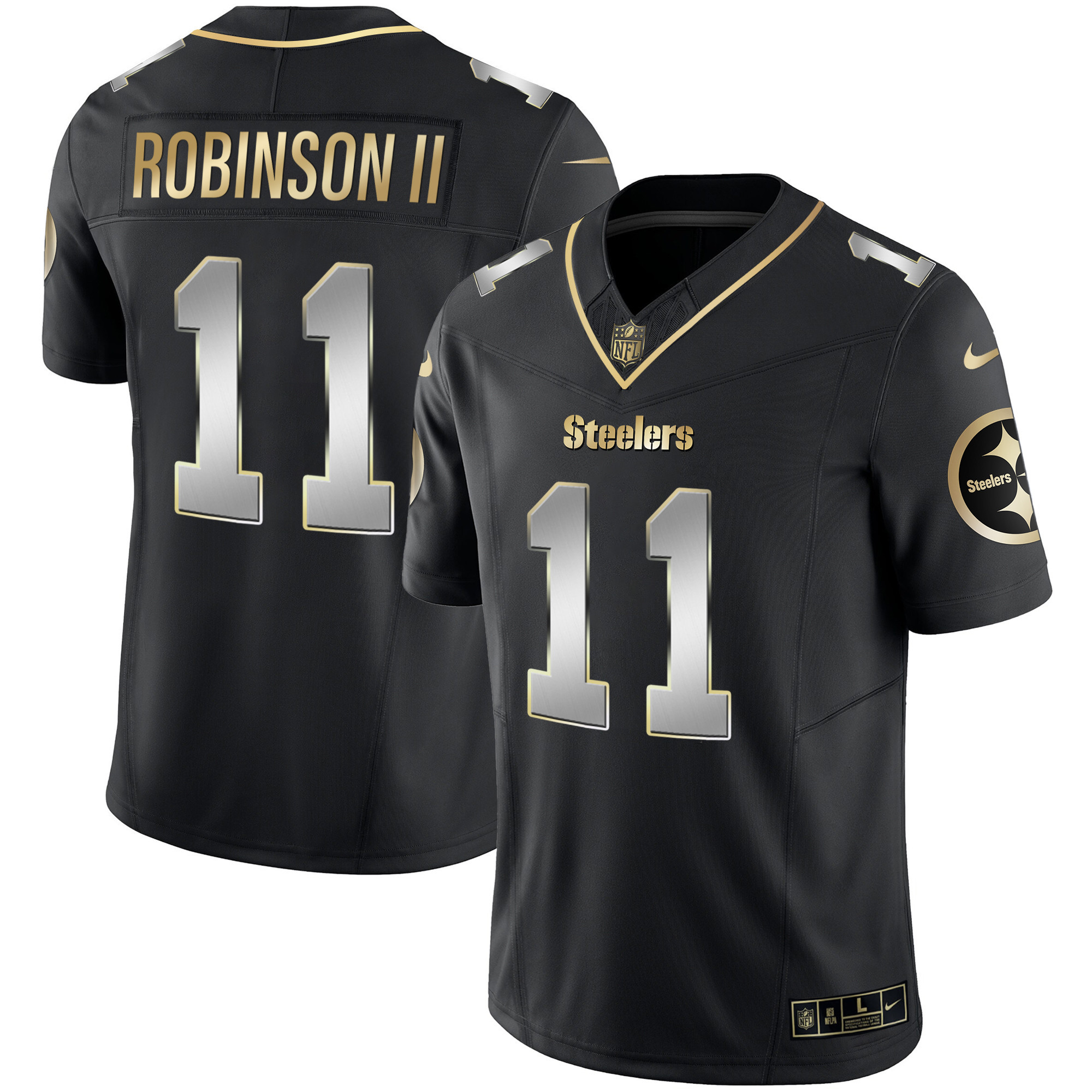 Allen Robinson II Men's Pittsburgh Steelers Gold Vapor Black Limited Jersey - All Stitched