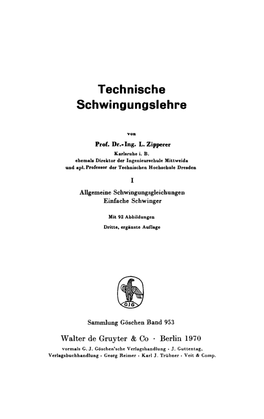 Allgemeine Schwingungsgleichungen, einfache Schwinger 3rd Edition â€“ PDF/EPUB Version Downloadable