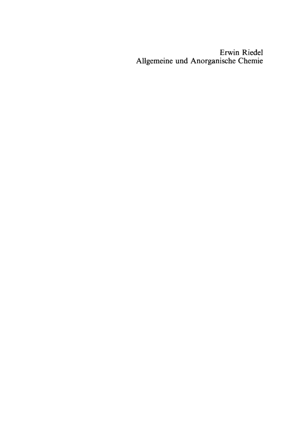 Allgemeine und anorganische Chemie ein Lehrbuch fÃ¼r Studenten mit Nebenfach Chemie 1st Edition â€“ PDF/EPUB Version Downloadable