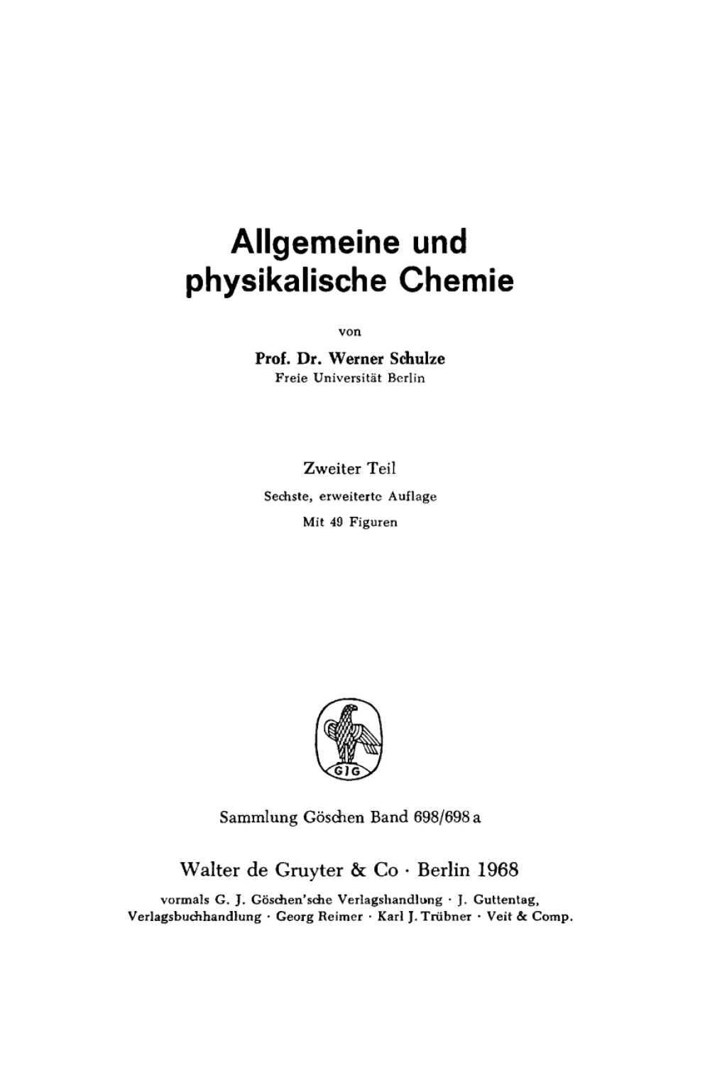 Allgemeine und physikalische Chemie. Teil 2 6th Edition â€“ PDF/EPUB Version Downloadable