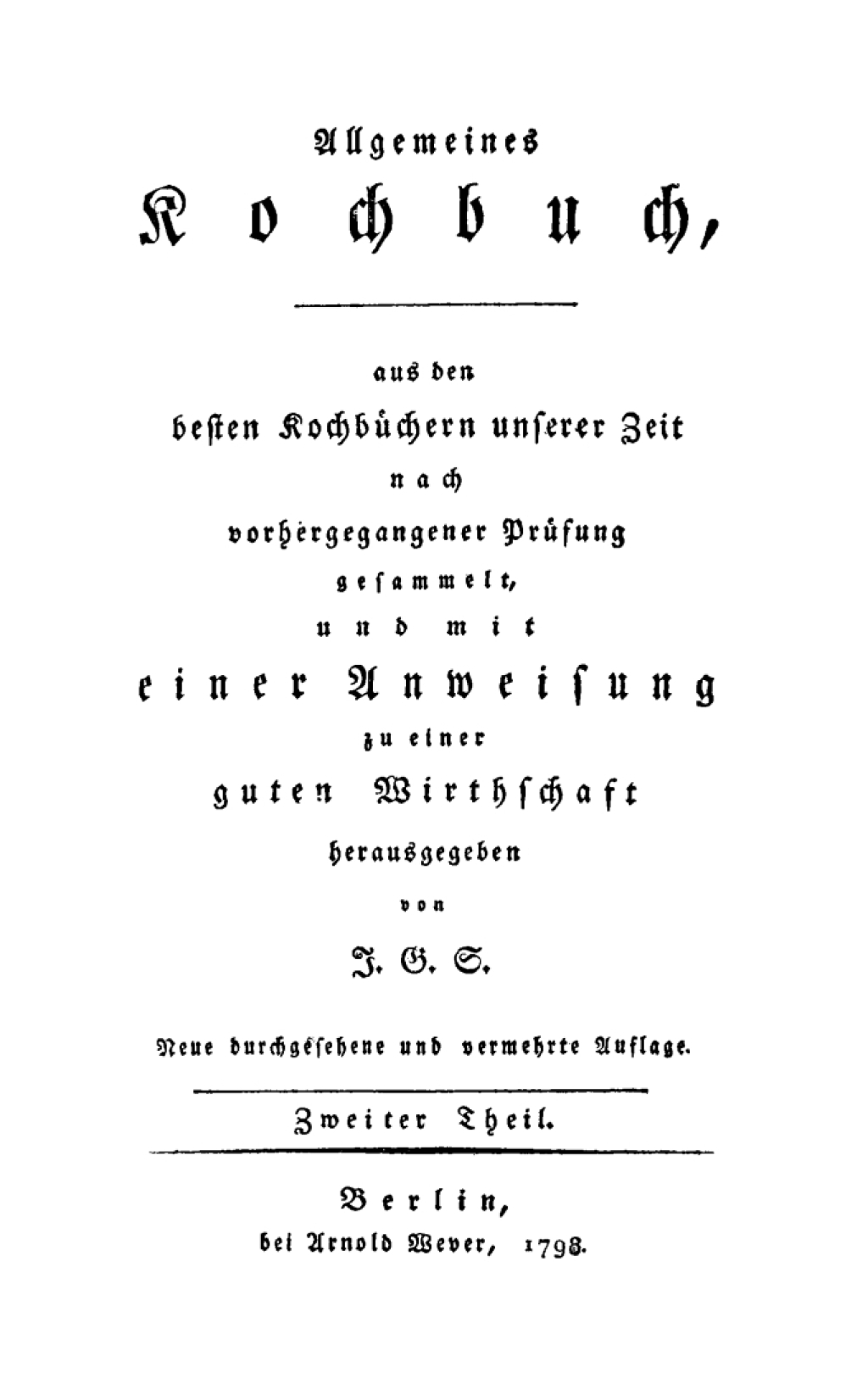 Allgemeines Kochbuch, Teil 2 1st Edition â€“ PDF/EPUB Version Downloadable
