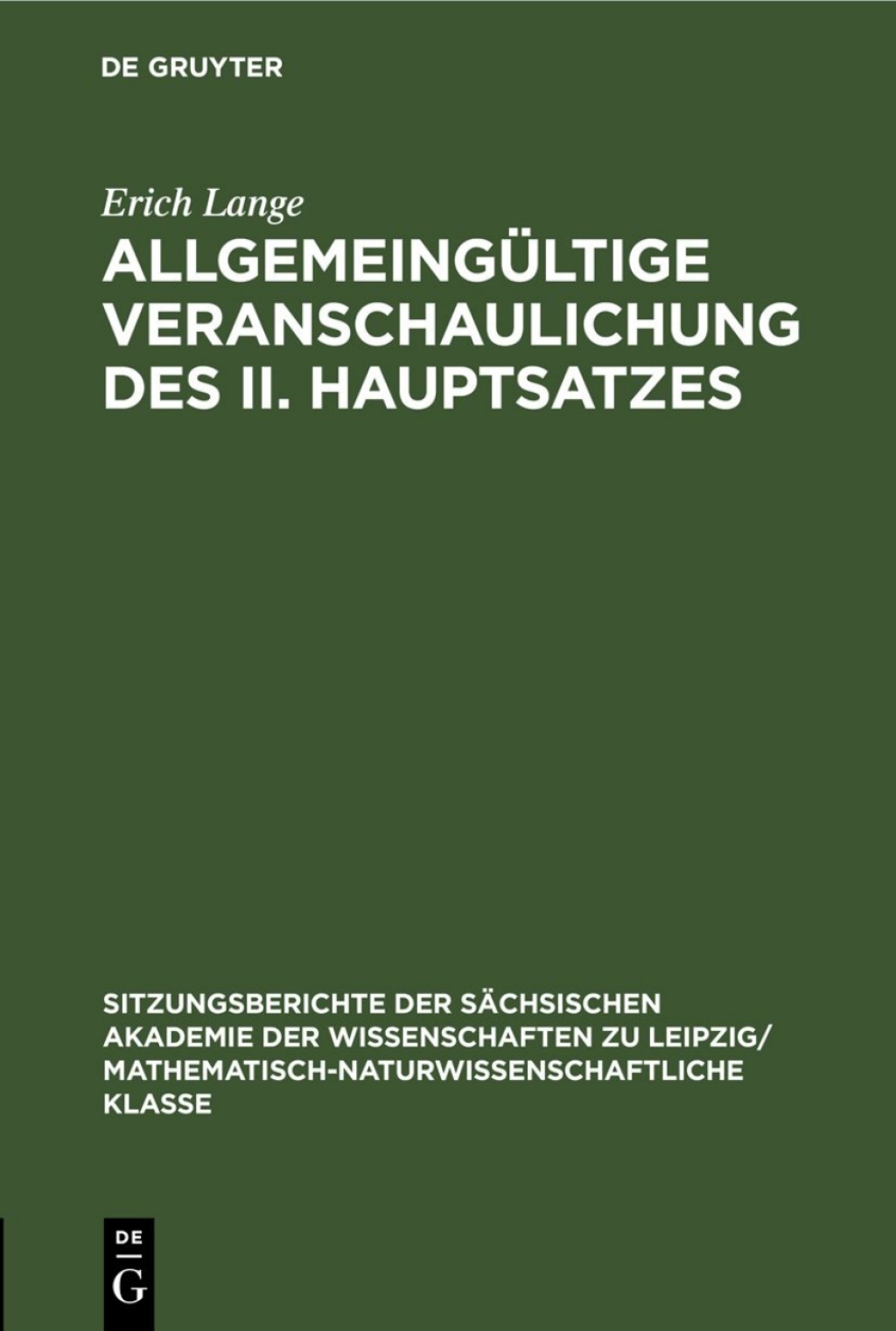 AllgemeingÃ¼ltige Veranschaulichung des II. Hauptsatzes 1st Edition â€“ PDF/EPUB Version Downloadable