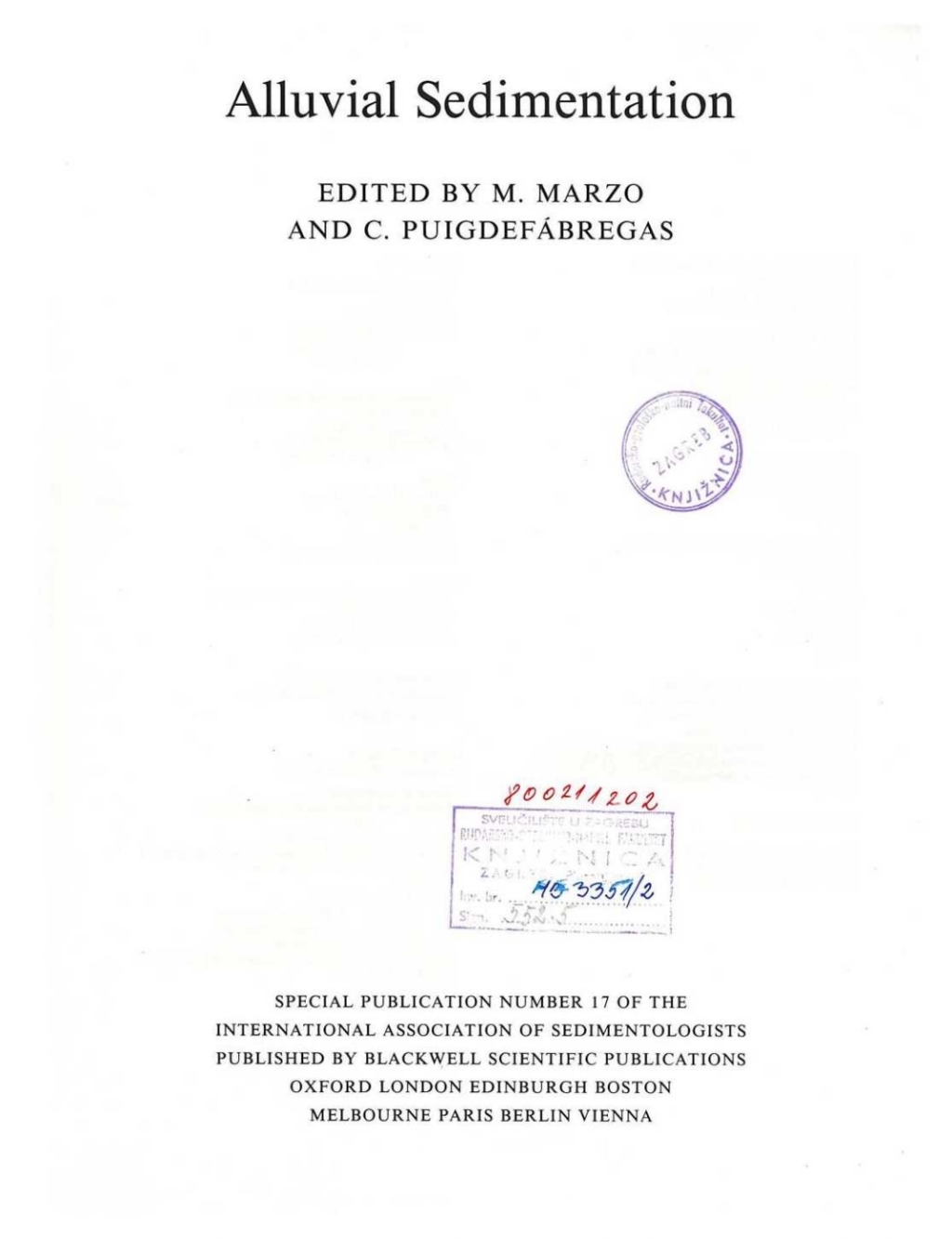 Alluvial Sedimentation Special Publication 17 of the IAS 1st Edition â€“ PDF/EPUB Version Downloadable