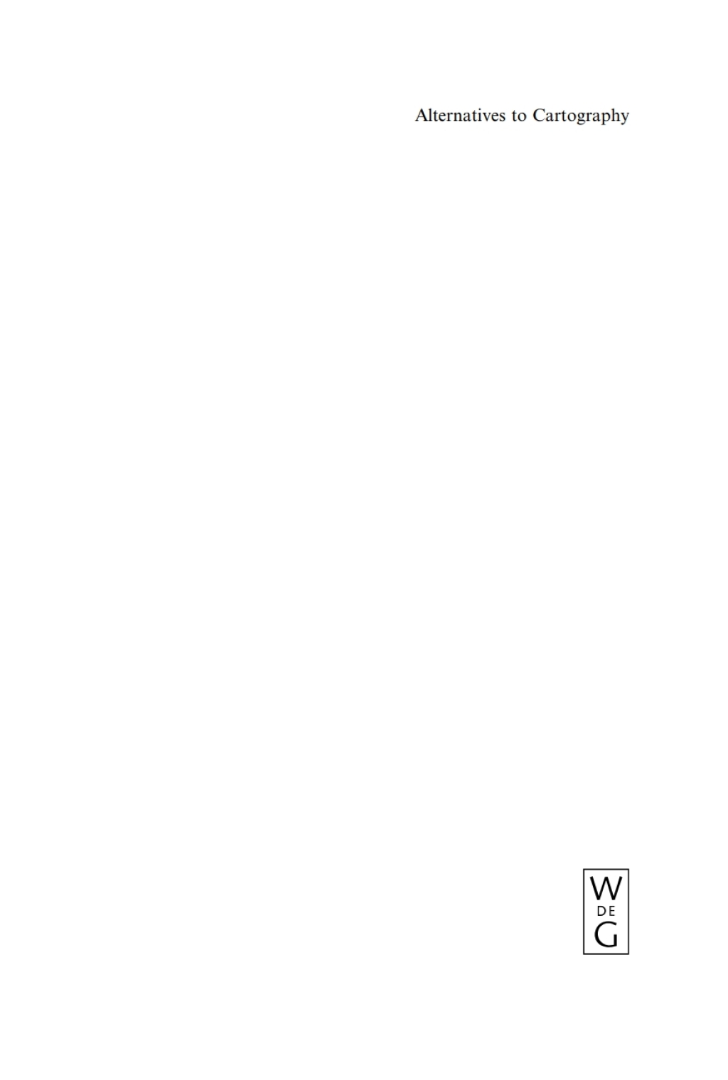 Alternatives to Cartography 1st Edition â€“ PDF/EPUB Version Downloadable