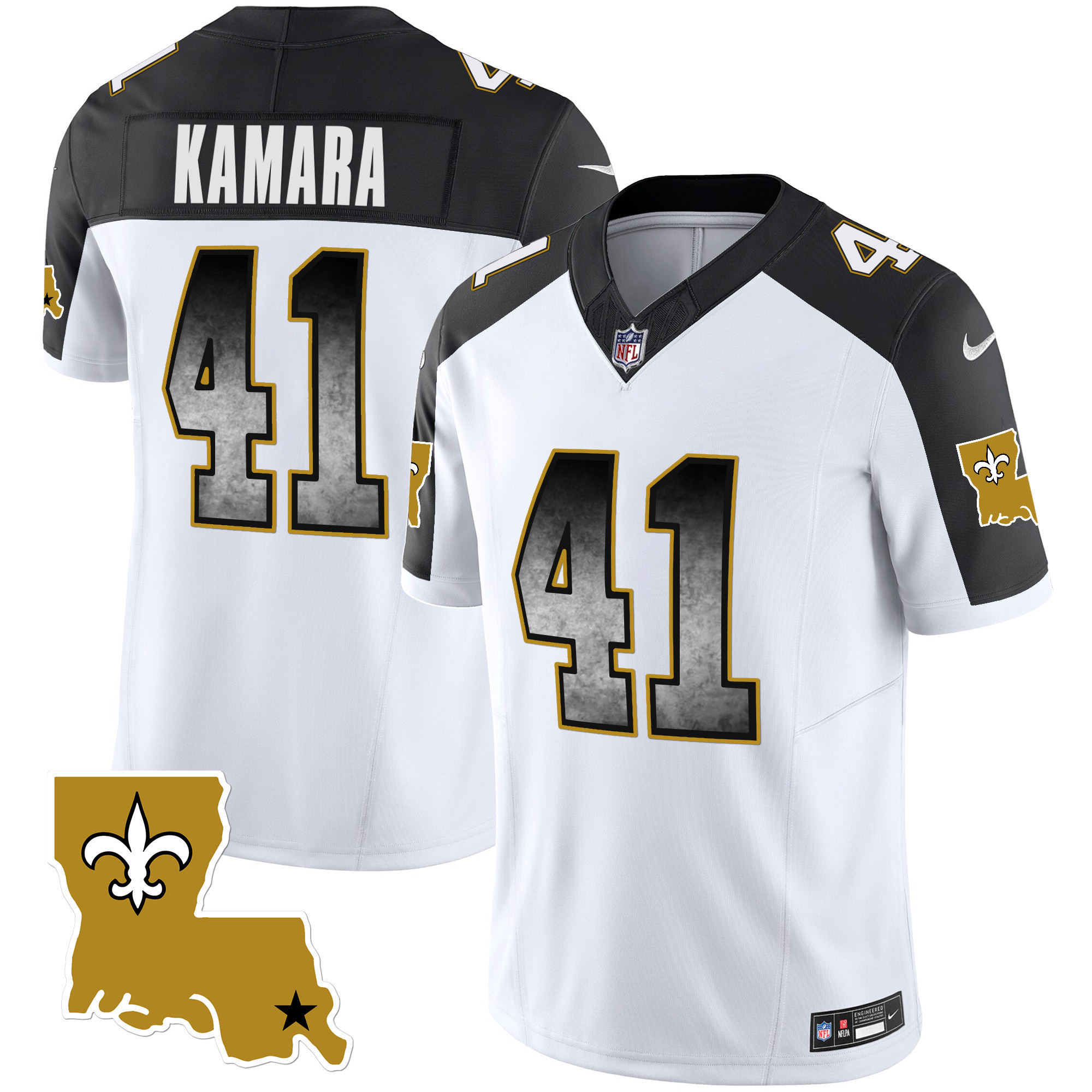 Alvin Kamara Men's New Orleans Saints 1987 Legacy Arch Smoke Inverted Jersey - All Stitched