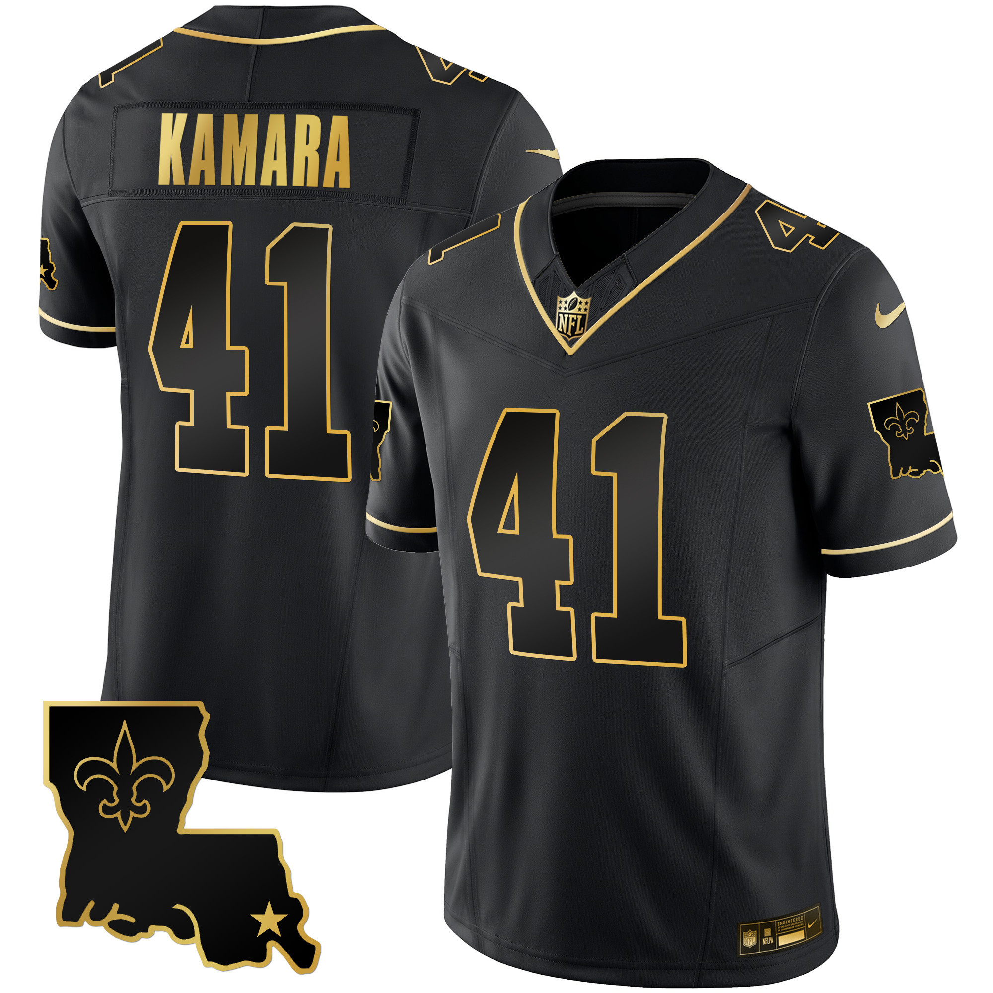Alvin Kamara Men's New Orleans Saints 1987 Legacy Gold Vapor Black Gold Jersey - All Stitched