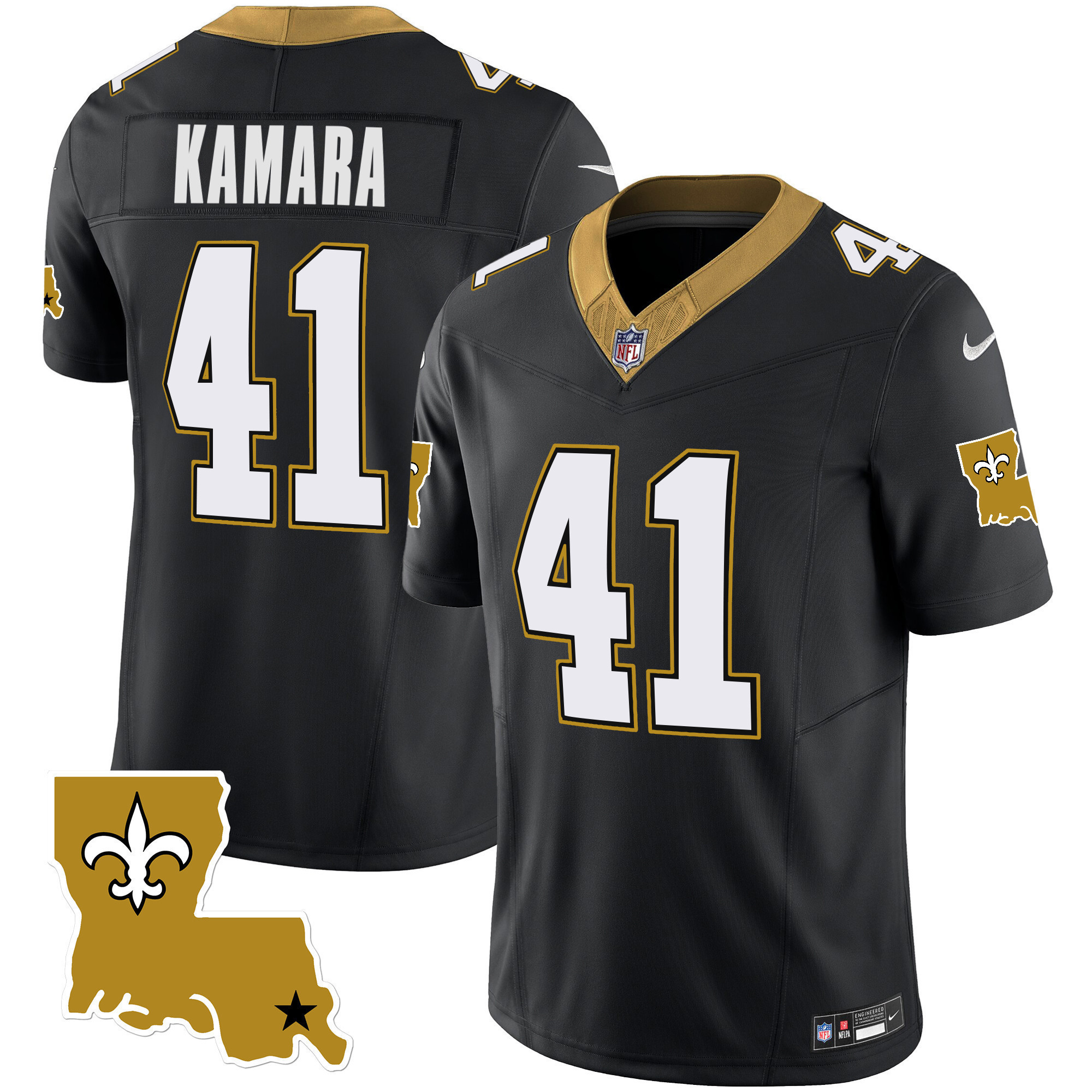 Alvin Kamara Men's New Orleans Saints 1987 Legacy Vapor Black Jersey - All Stitched