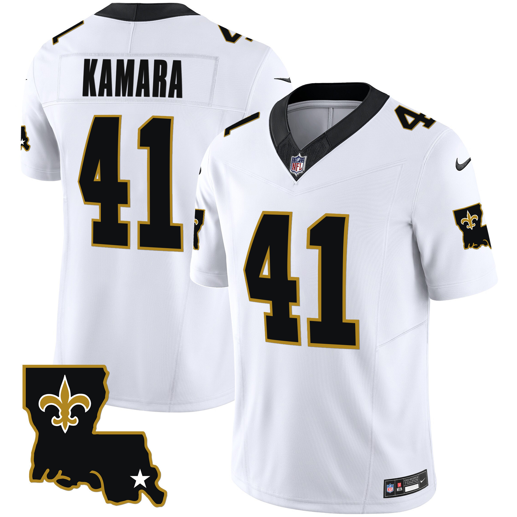 Alvin Kamara Men's New Orleans Saints 1987 Legacy Vapor White Jersey - All Stitched